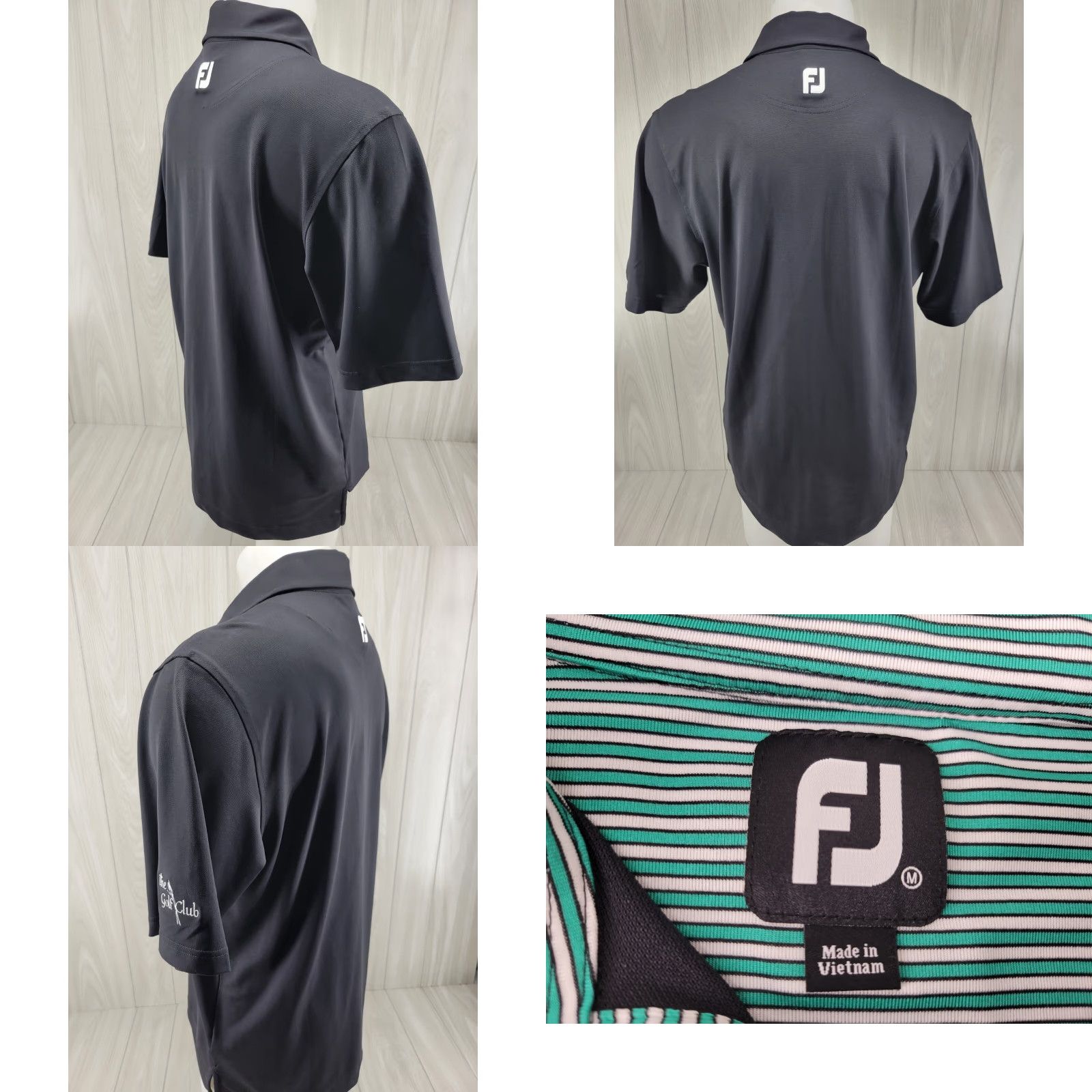 Footjoy FootJoy Polo Medium Black Mens Short Sleeve Golf Shirt The Golf Club Logo Size US M / EU 48-50 / 2 - 8 Thumbnail