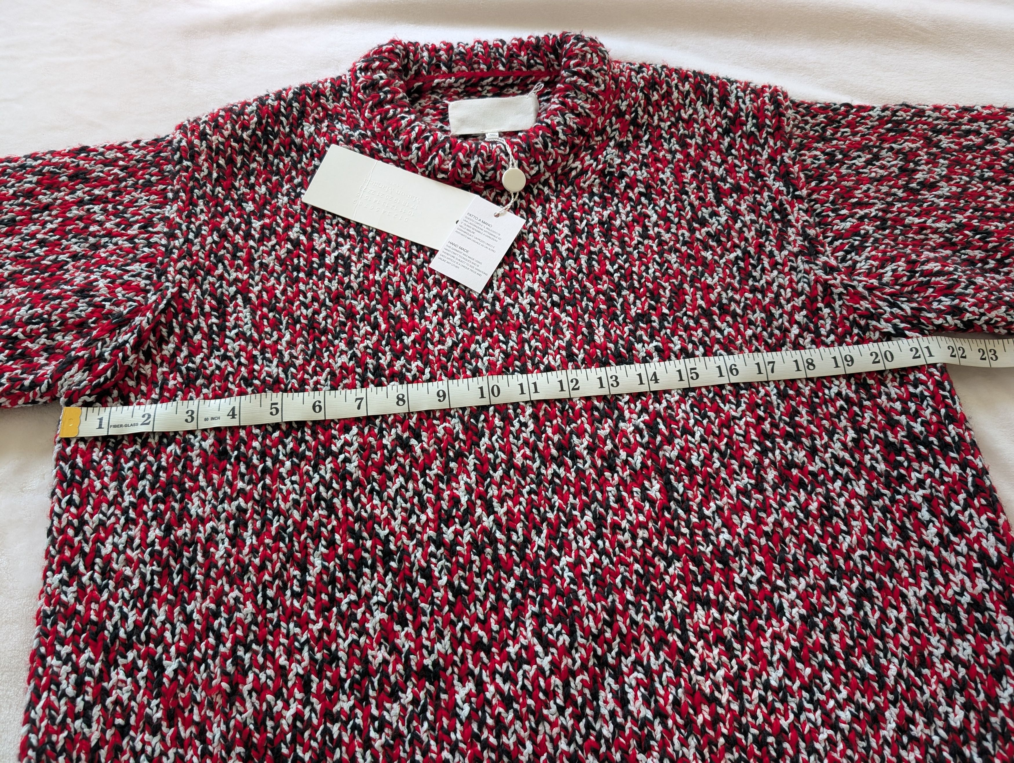 Maison Margiela New! $1680 Artisanal SS22 Wool-blend Hand Knit Red Sweater Size US M / EU 48-50 / 2 - 11 Thumbnail