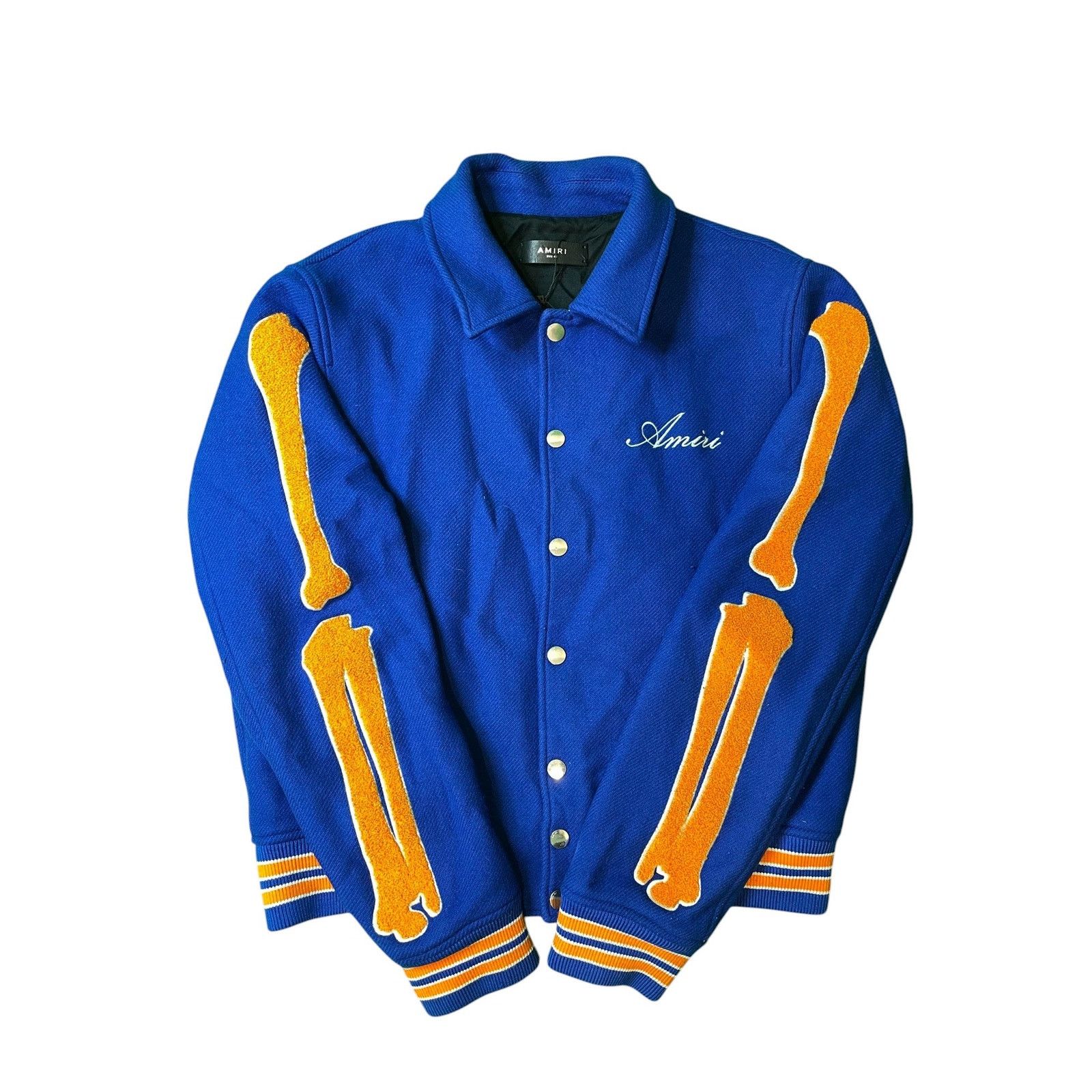 Amiri Amiri "Orange Bone" Blue Varsity Jacket Size US L / EU 52-54 / 3 - 1 Thumbnail