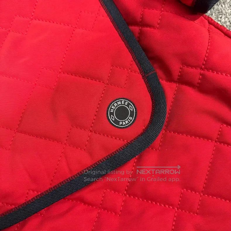 Hermes Hermes Red diamond-stitched quilted asymmetrical hem mid-l Size XXS / US 00 / IT 34 - 5 Thumbnail