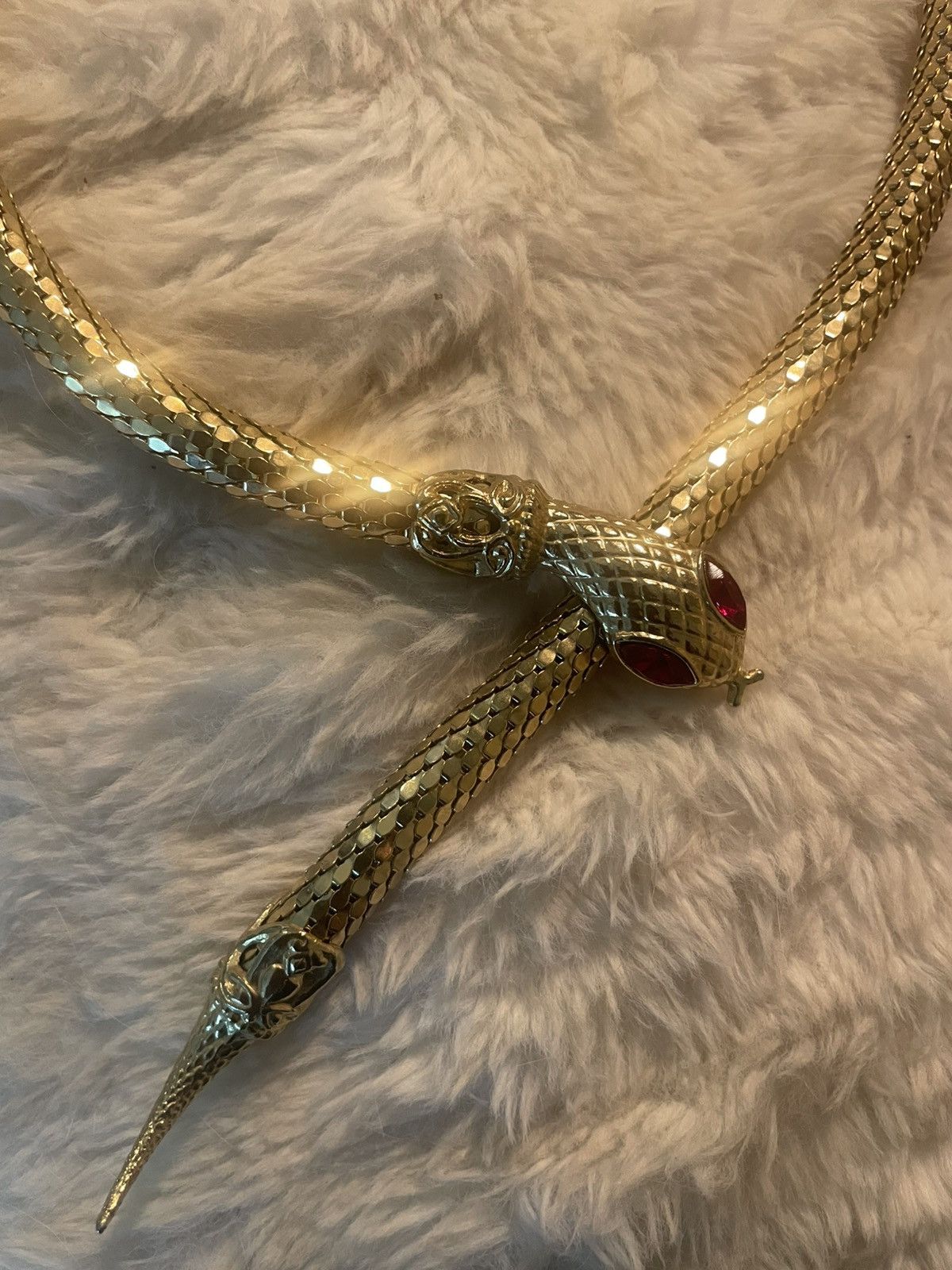 Other Vintage Gold Snake Necklace w/ Red Accents Size ONE SIZE - 1 Thumbnail