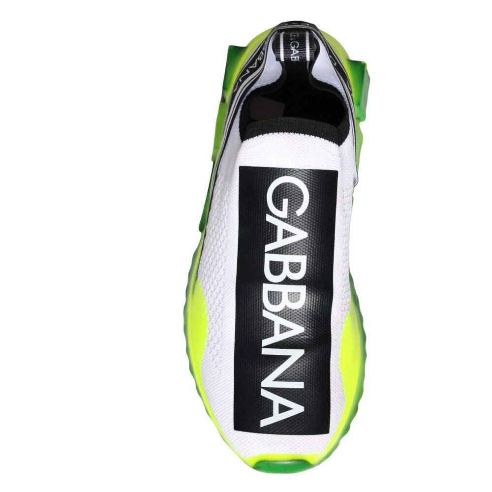 Dolce & Gabbana Dolce & Gabbana White Yellow Slip On Sorrento Sneakers Shoes Size US 7 / IT 37 - 2 Thumbnail
