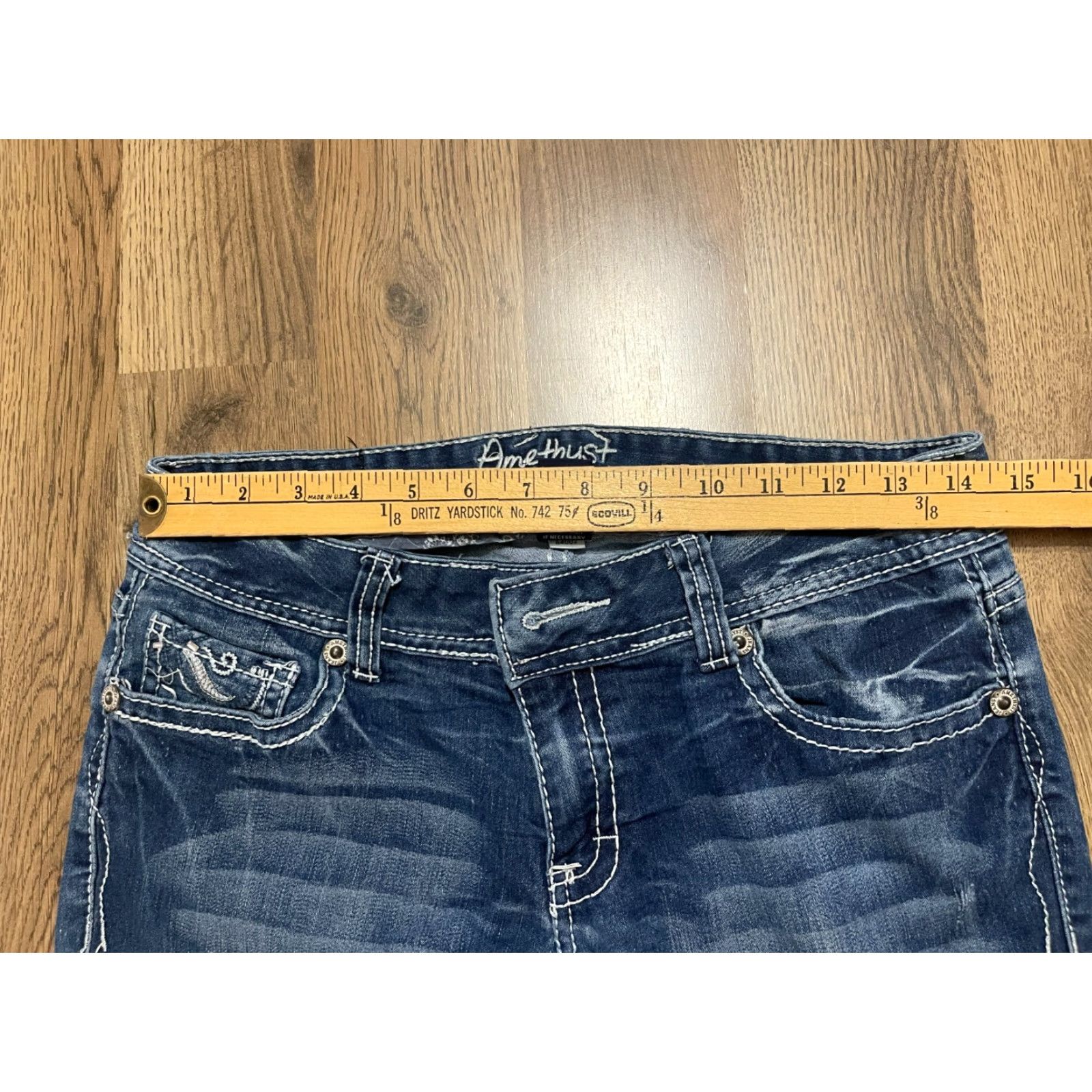Vintage Amethyst Jeans Women’s Size 9 Blue Denim Straight Leg Pockets Size 30" / US 8 / IT 44 - 6 Thumbnail