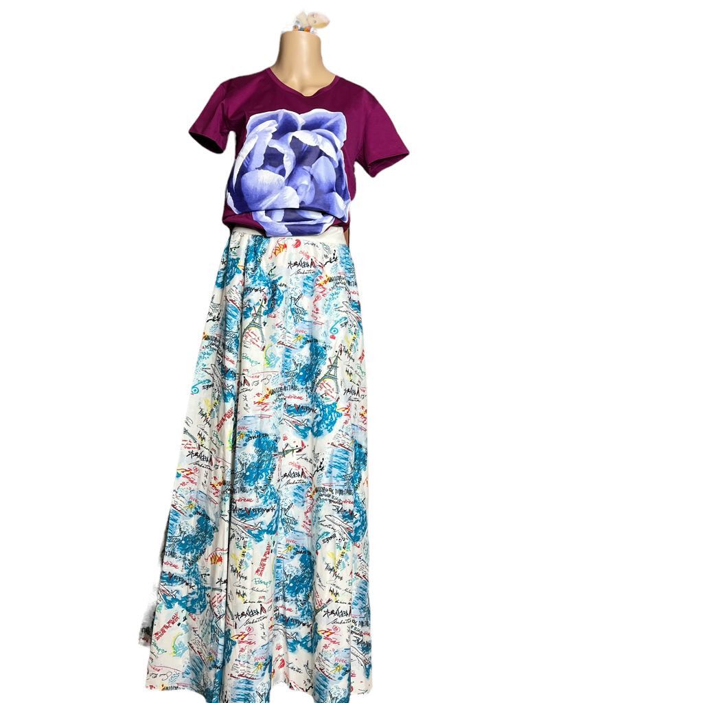 Other NWT Catherine Malandrino Flash Maxi silk blend Skirt. Size 28" / US 6 / IT 42 - 3 Thumbnail
