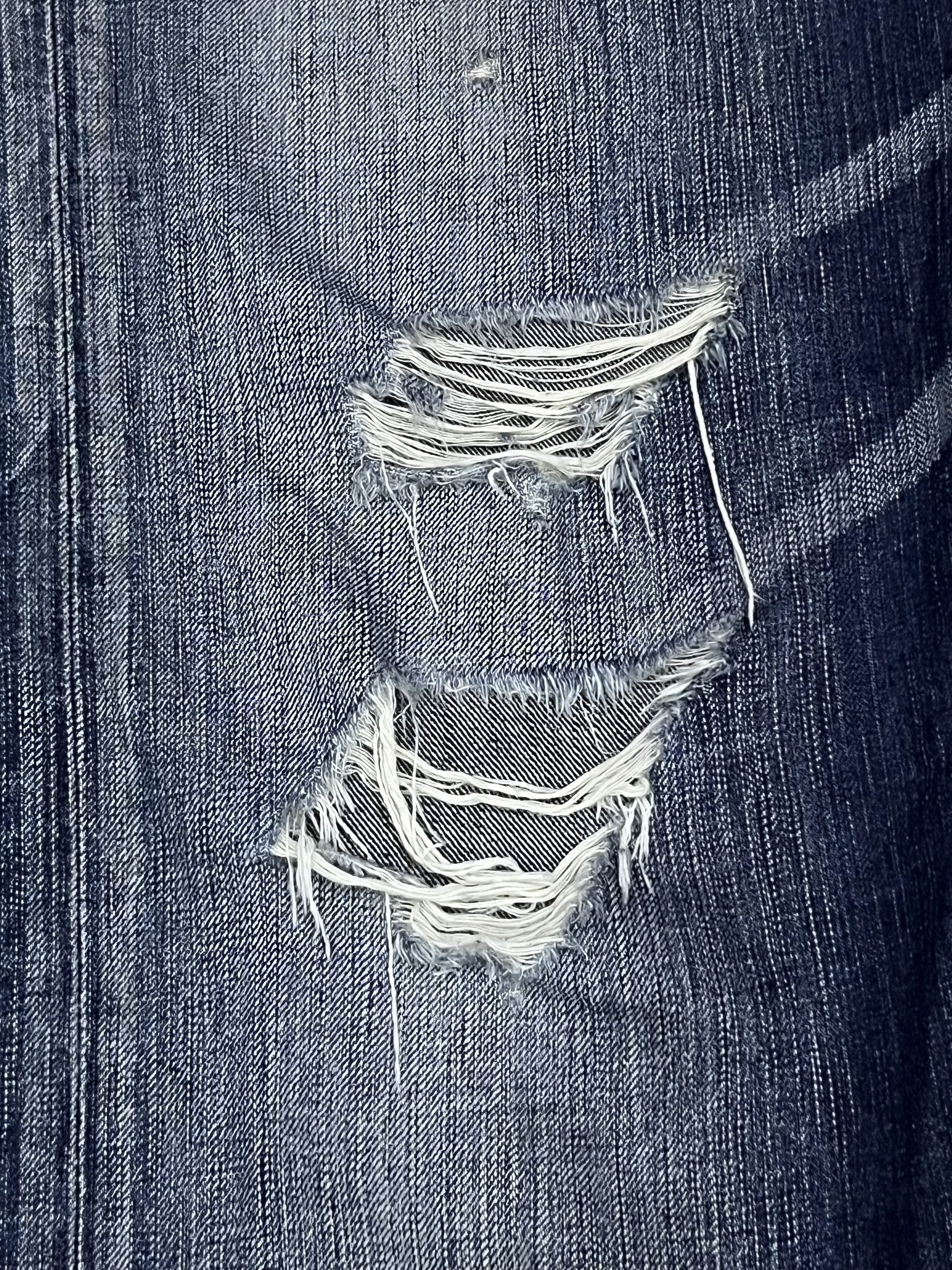 Kapital Edwin 503 Blue Trip Distressed Ripped Flare Jeans Y2K Japan Size US 34 / EU 50 - 6 Thumbnail