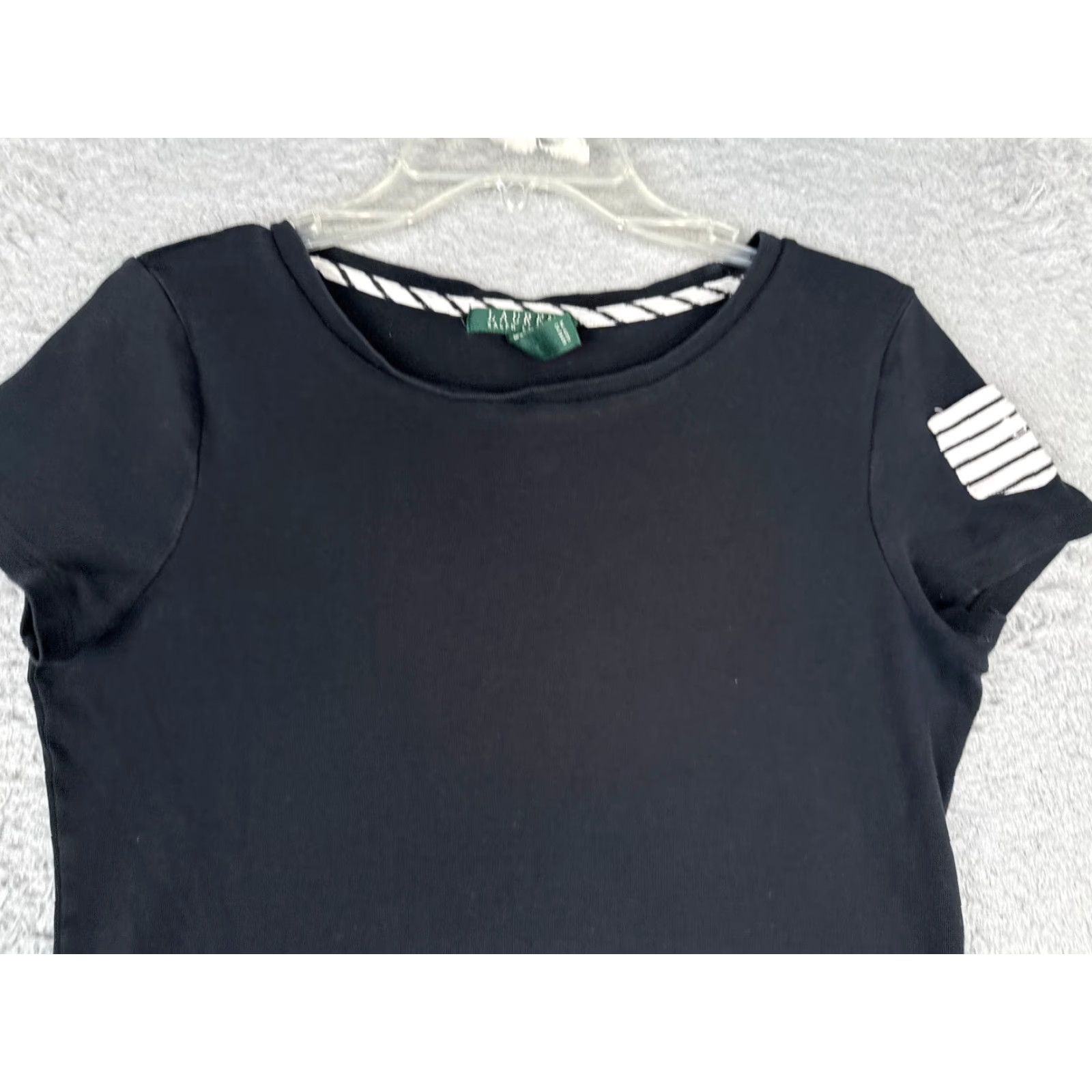 Ralph Lauren Lauren Ralph Lauren Shirt Women Large Black Crew Neck Short Sleeve Cotton Logo Sports Womens Size L / US 10 / IT 46 - 4 Thumbnail
