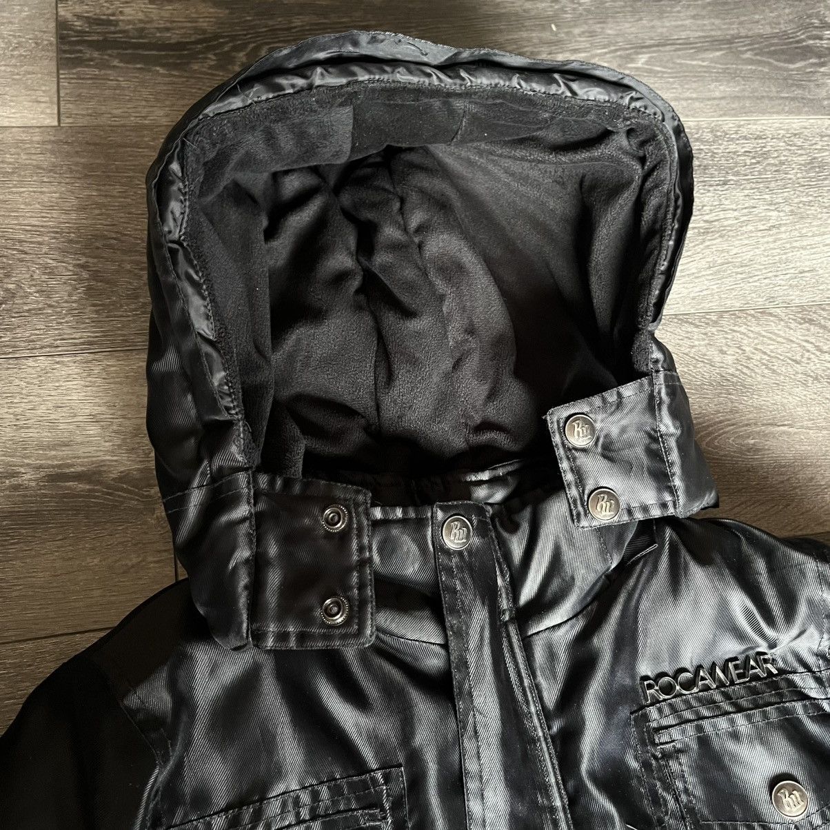 Rocawear Vintage Y2K Rocawear Classic Black Puffer Hooded Jacket Coat Size L / US 10 / IT 46 - 7 Thumbnail