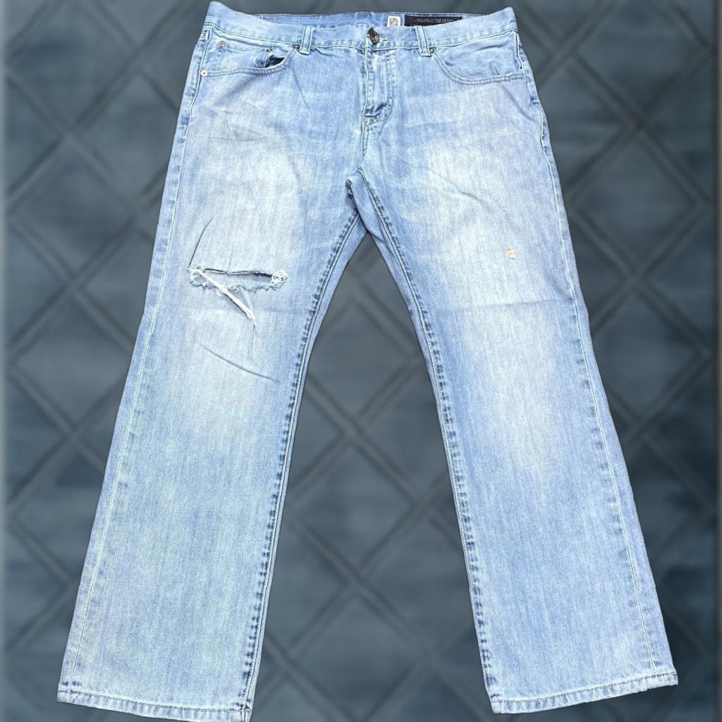Marcs Marc Ecko Jeans Men 36x30 Blue Cut Sew Straight Leg Light Wash 36x30 Jeans Regular Blue Retro 90s Size US 36 / EU 52 - 1 Thumbnail
