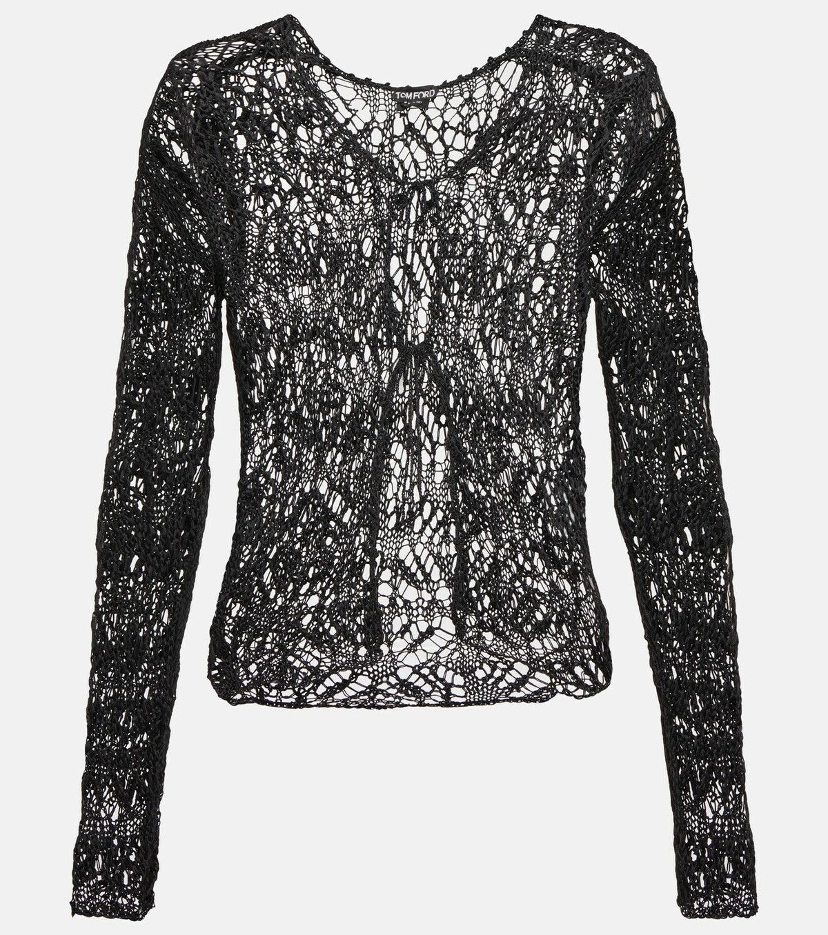 Tom Ford o1w1db10225 CAK337 Lace Cardigan in Black Size XS / US 0-2 / IT 36-38 - 1 Thumbnail