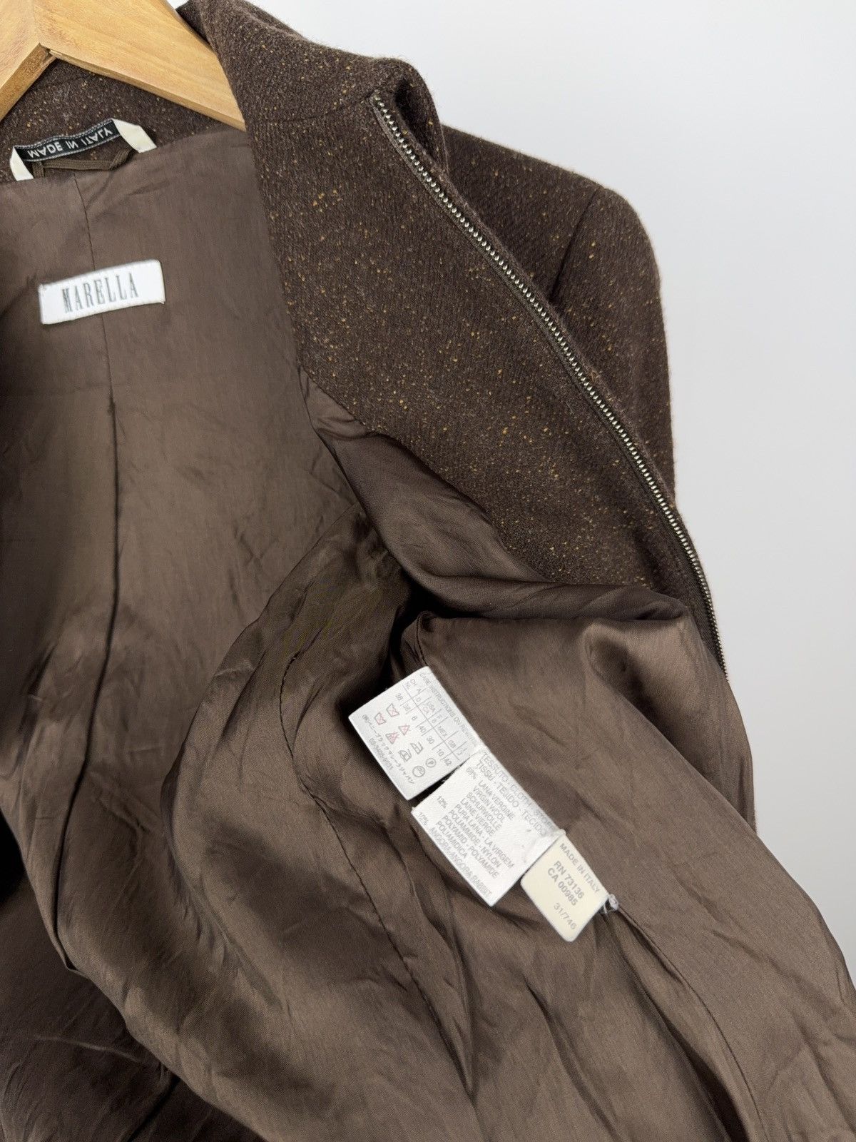 Max Mara × Vintage MARELLA Wool Skirt Suit Brown Tweed Set Made in Italy 10/M Size M / US 6-8 / IT 42-44 - 5 Thumbnail