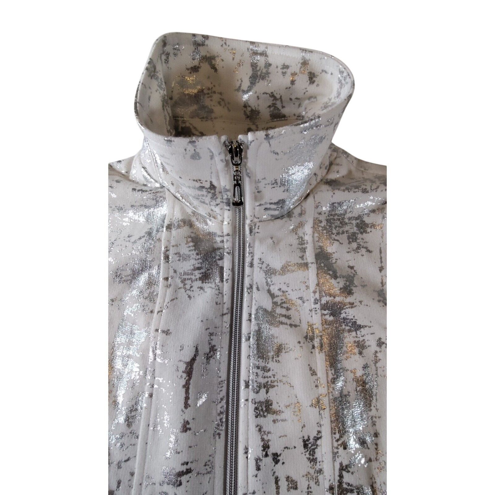 Other berek Metallic Full Zip Jacket White Silver Gold Small Size S / US 4 / IT 40 - 12 Thumbnail