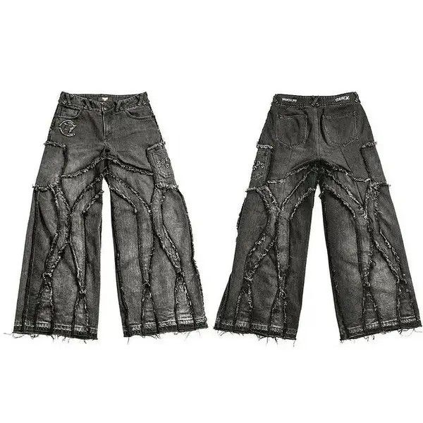 VIBE Oversize Jeans Hip Hop Casual Loose Wide Leg Punk Rock Style Size US 32 / EU 48 - 2 Thumbnail