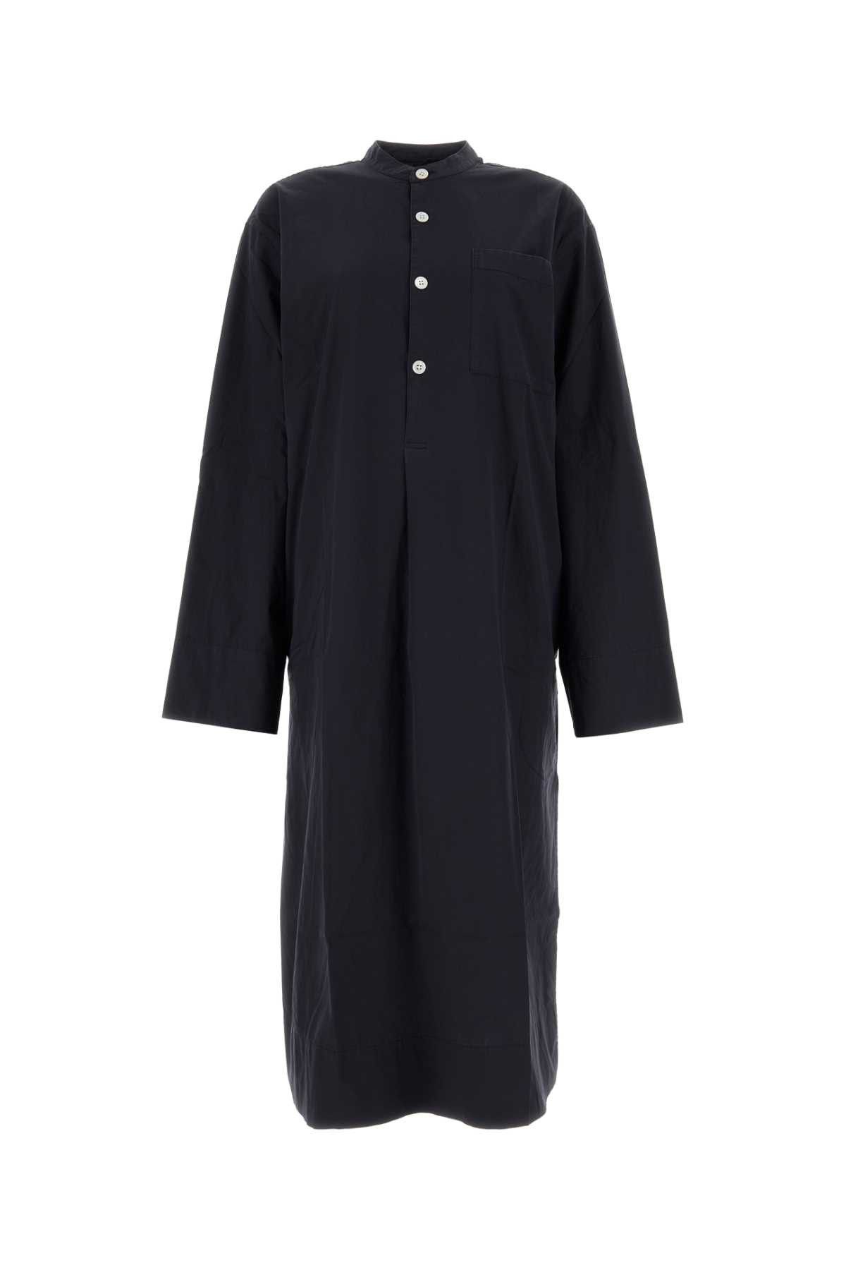 image of Tekla Slate Cotton Shirt Dress in Grey, Women's (Size Small)