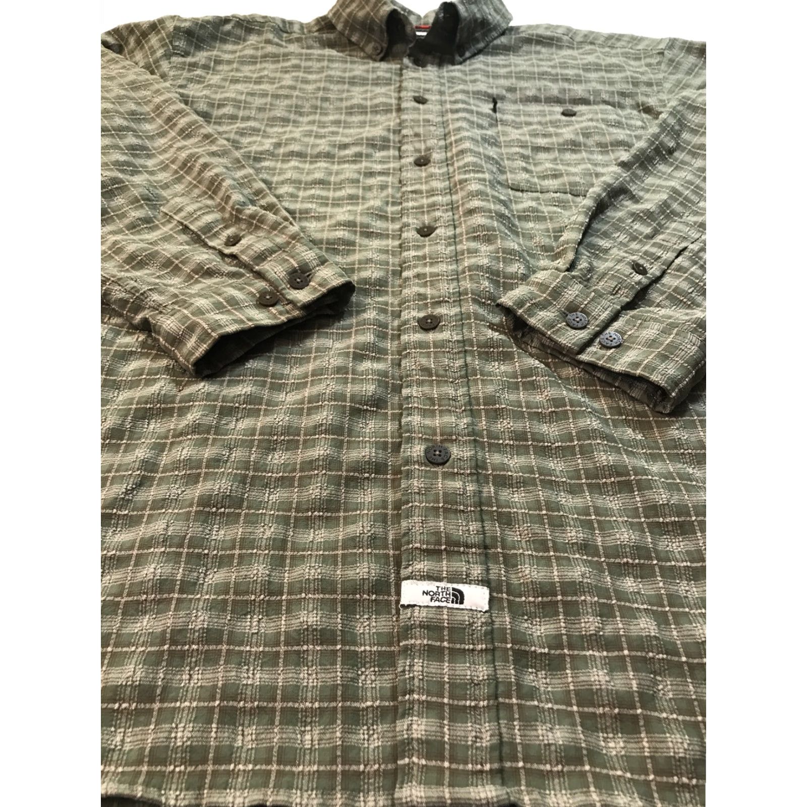 The North Face The North Face Mens Button-Up Traverse Shirt XL Plaid Long Sleeve Hiking Outdoor Multicolor Tan Blue Pattern Pocket Casual Regular Fit Size US XL / EU 56 / 4 - 2 Thumbnail