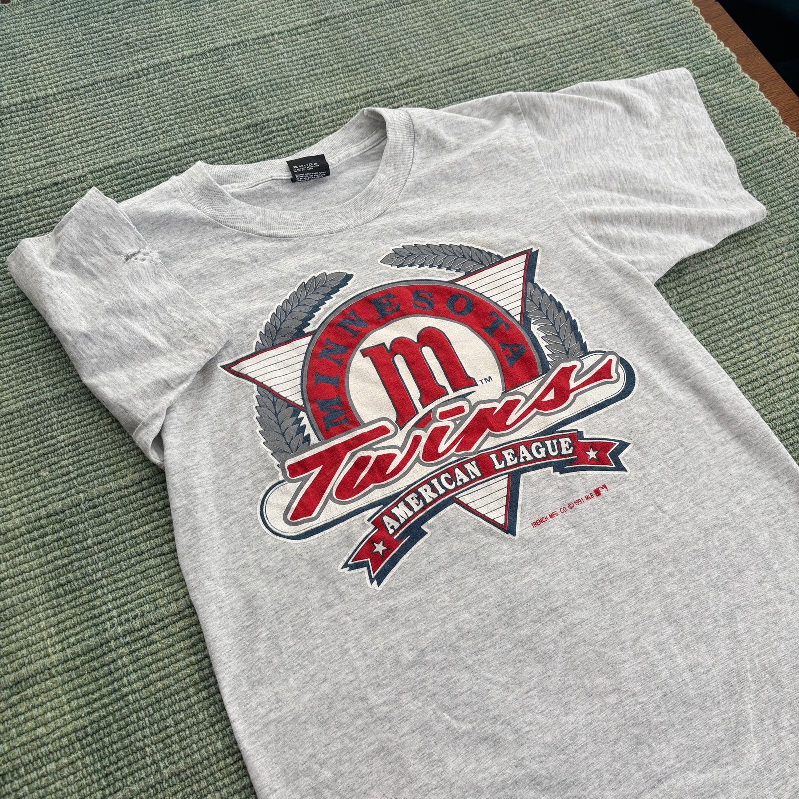 Vintage Vintage 1991 Minnesota Twins single stitched tee shirt Size US M / EU 48-50 / 2 - 7 Thumbnail
