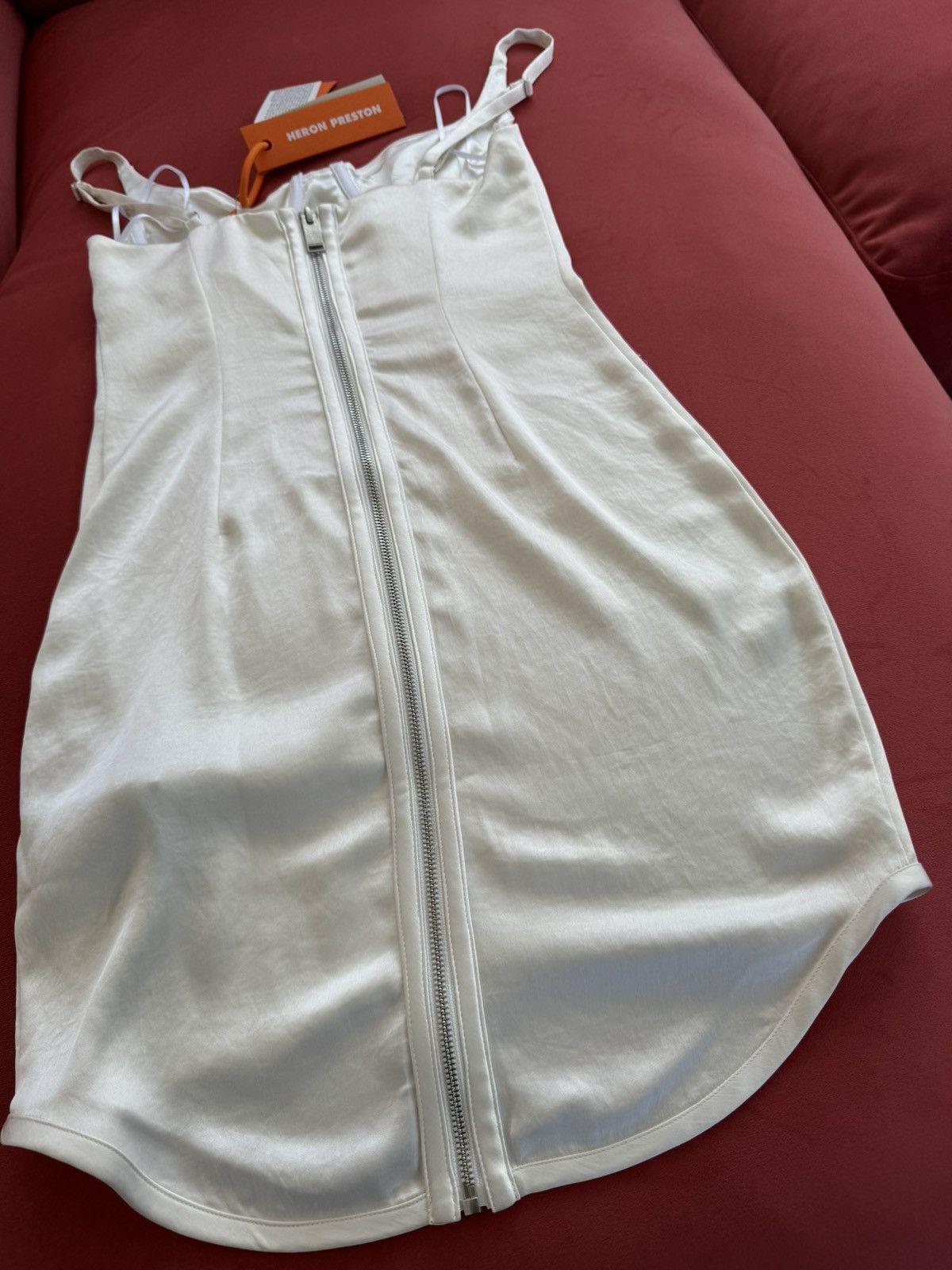 Heron Preston New Heron Preston cream stretch satin dress, size XS Size XS / US 0-2 / IT 36-38 - 8 Thumbnail