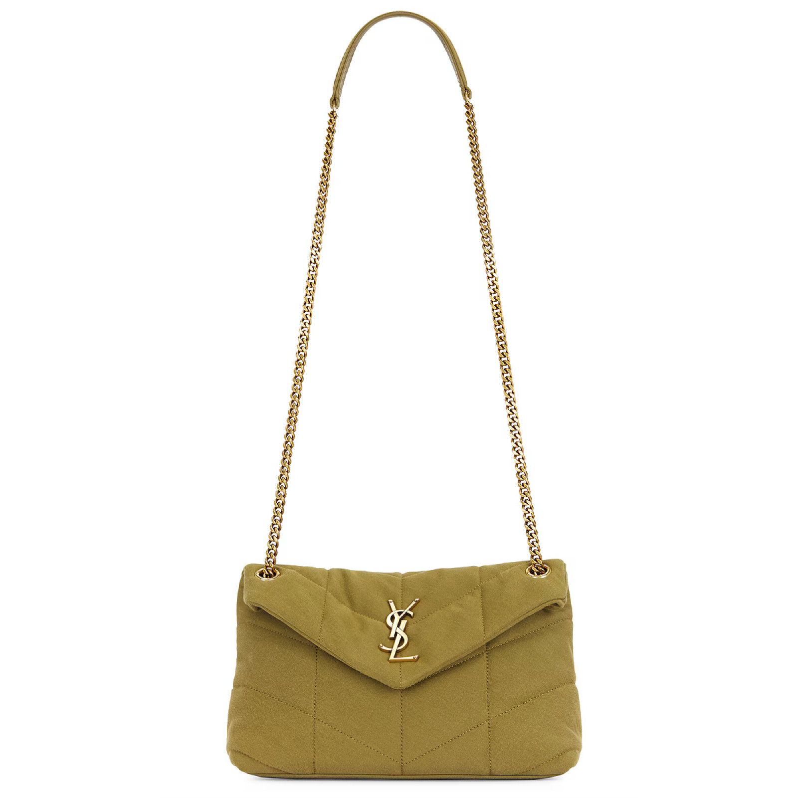 Yves Saint Laurent Saint Laurent Small Puffer Fir Green Gold YSL Crossbody Bag Size ONE SIZE - 10 Thumbnail