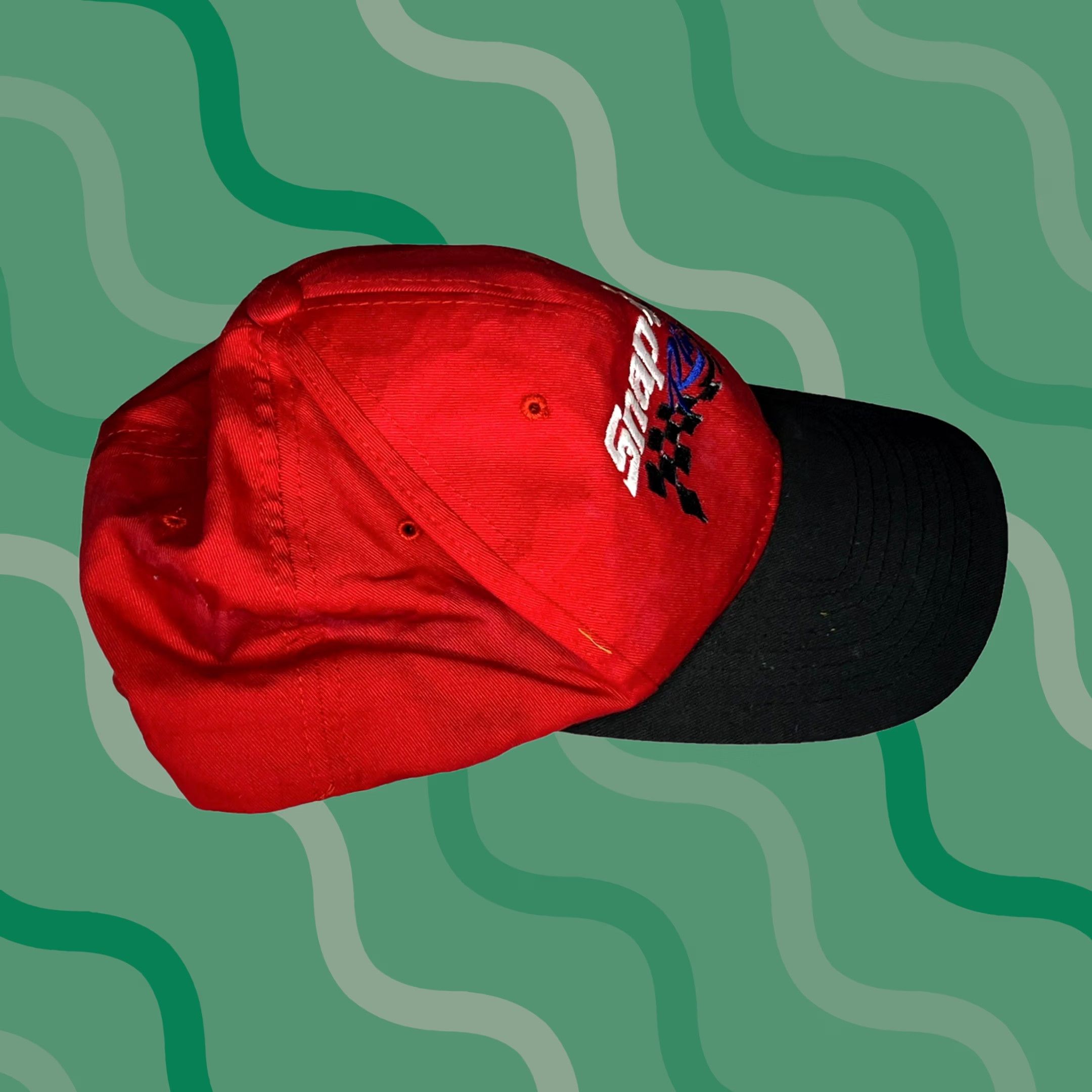 Vintage VINTAGE Snap-on Tools Racing Hat Cap Red Snapback NASCAR Cap Hat Mens Adjustable Red Hats NASCAR Racing Snapback Tools Mens Size ONE SIZE - 1 Thumbnail