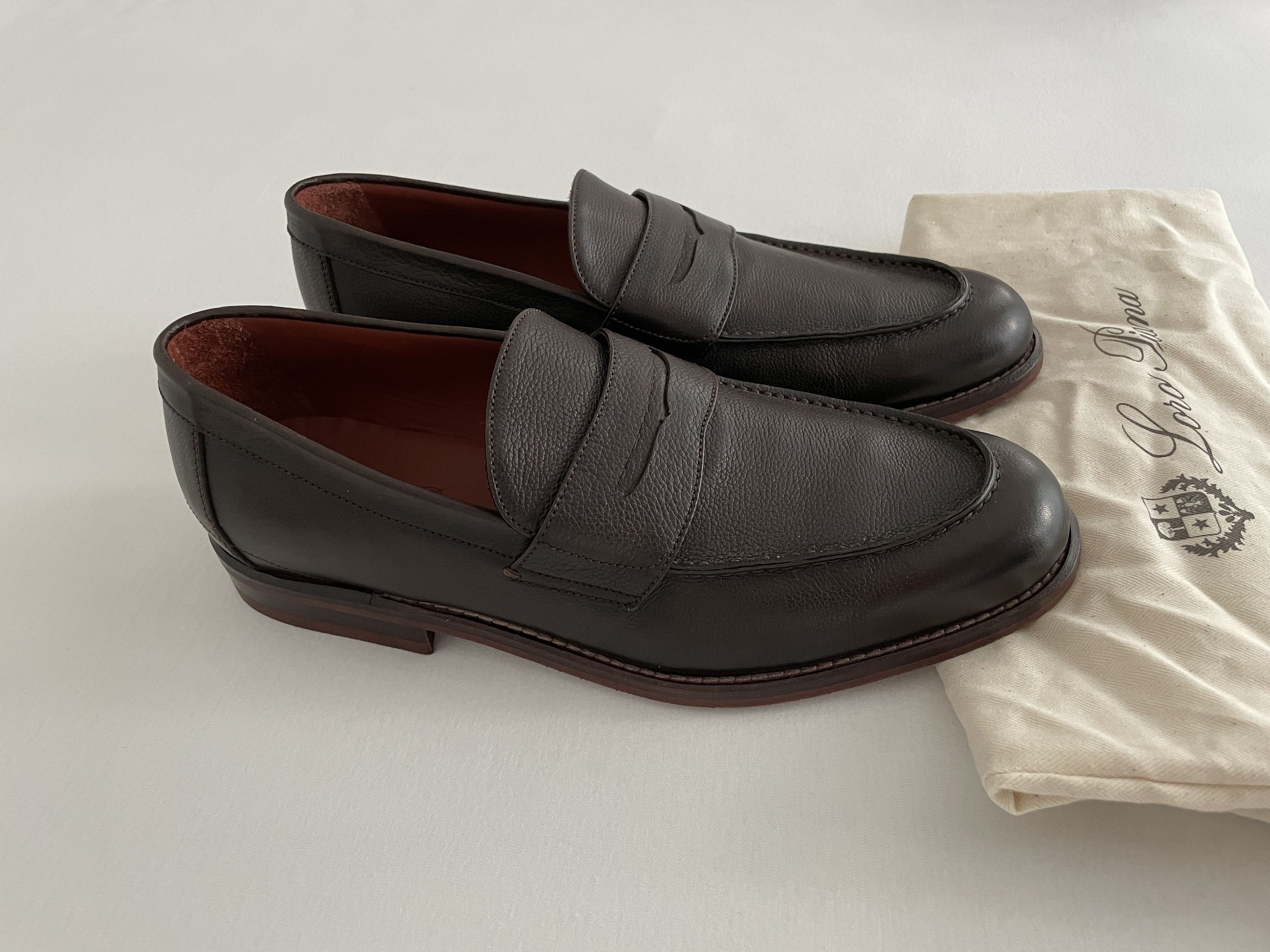 Loro Piana City Walk English Grain Leather Loafers Size US 9 / EU 42 - 4 Thumbnail