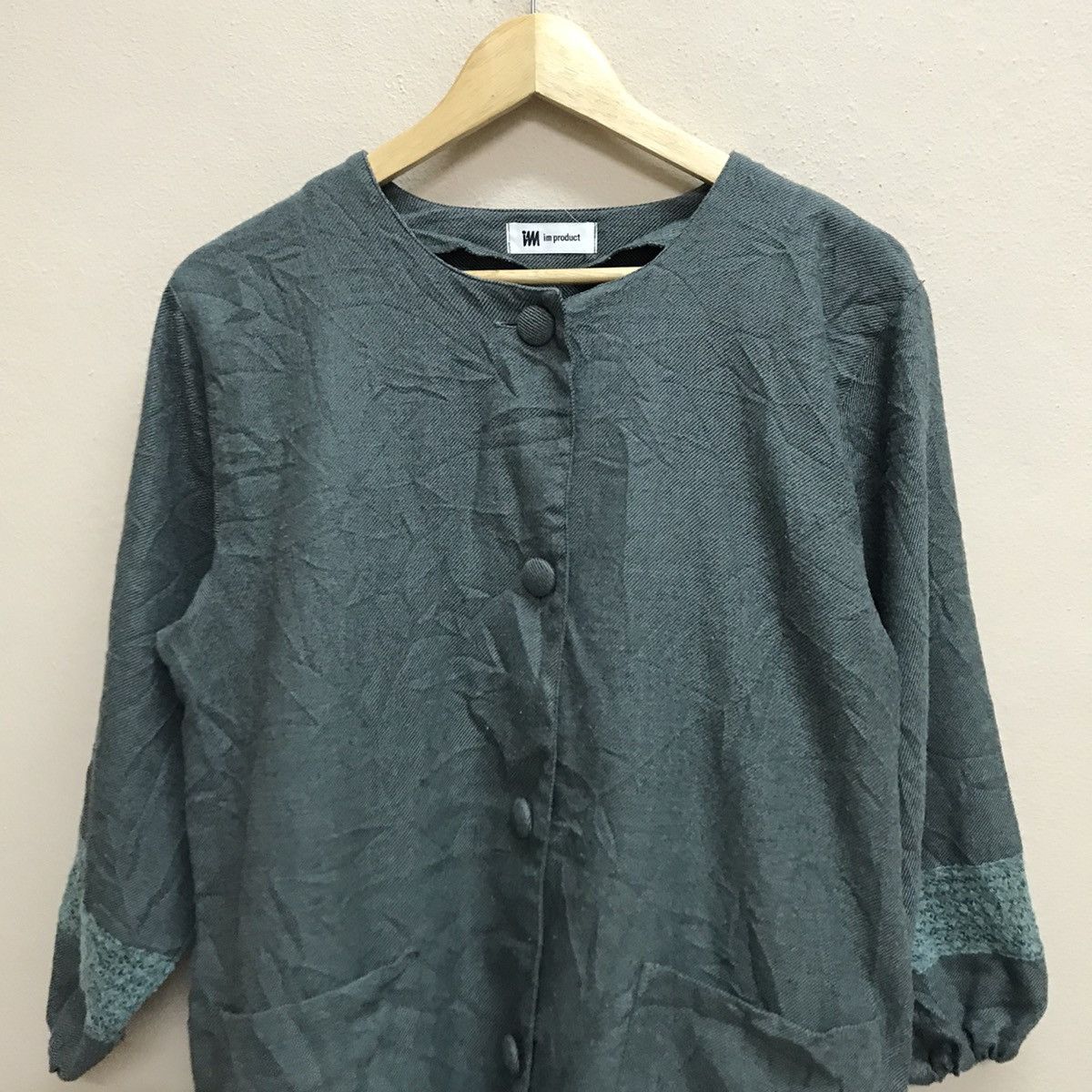 Issey Miyake × Japanese Brand × Vintage Im Product Linen Button Up Open Colar Size M / US 6-8 / IT 42-44 - 13 Thumbnail