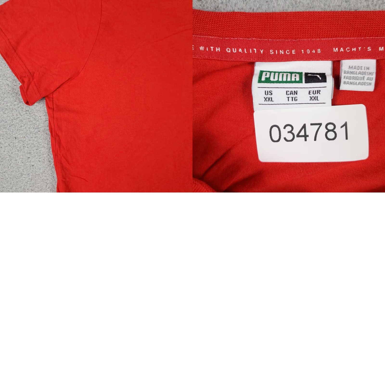 Puma PUMA T Shirt Mens 2XL Red Logo Short Sleeve Crew Neck Adult Casual Cotton Blend Modern Sports Mens Size US XXL / EU 58 / 5 - 8 Thumbnail