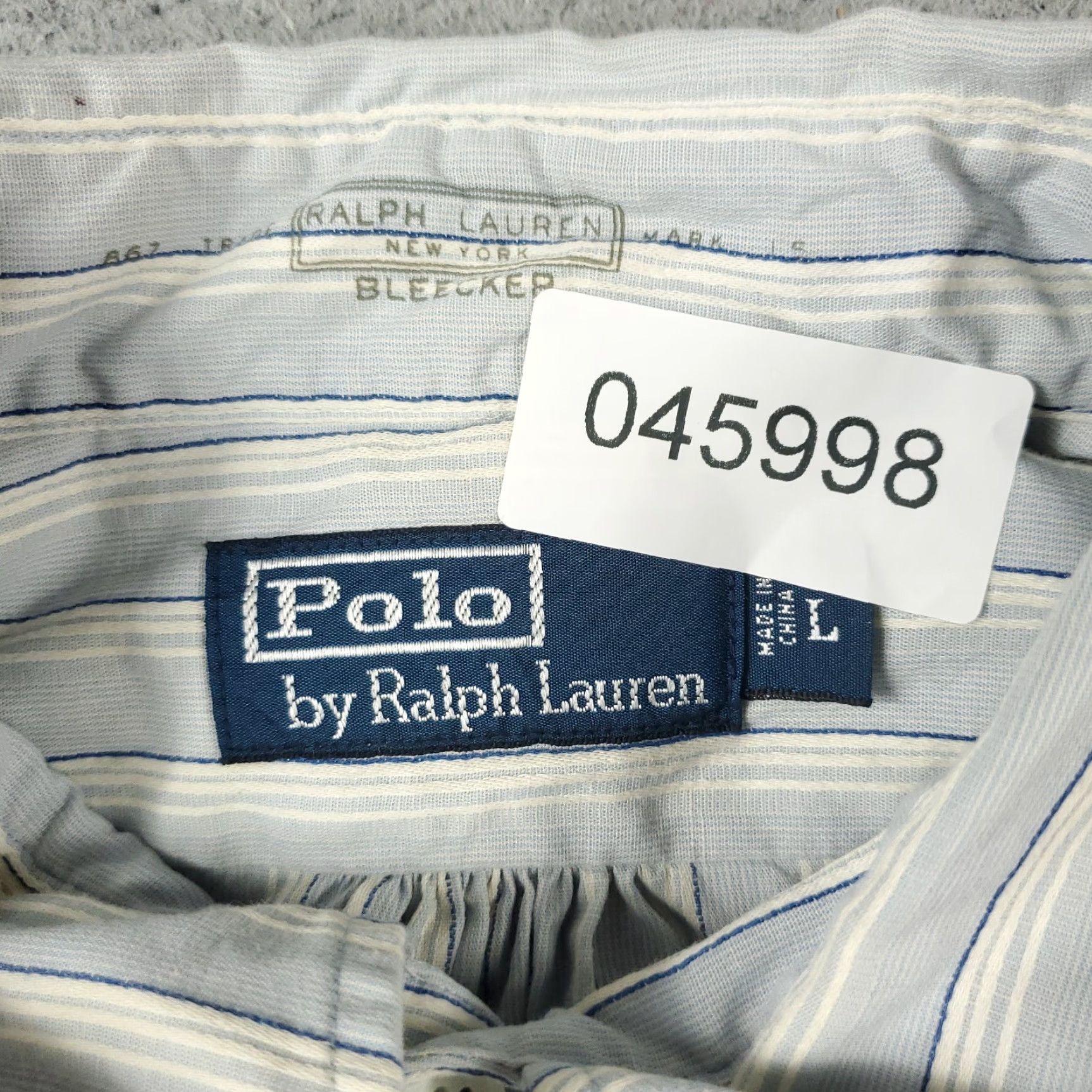 Ralph Lauren Ralph Lauren Shirt Mens Large Gray Striped Button-Up Long Sleeve Cotton Casual Business Formal Mens Size US L / EU 52-54 / 3 - 6 Thumbnail