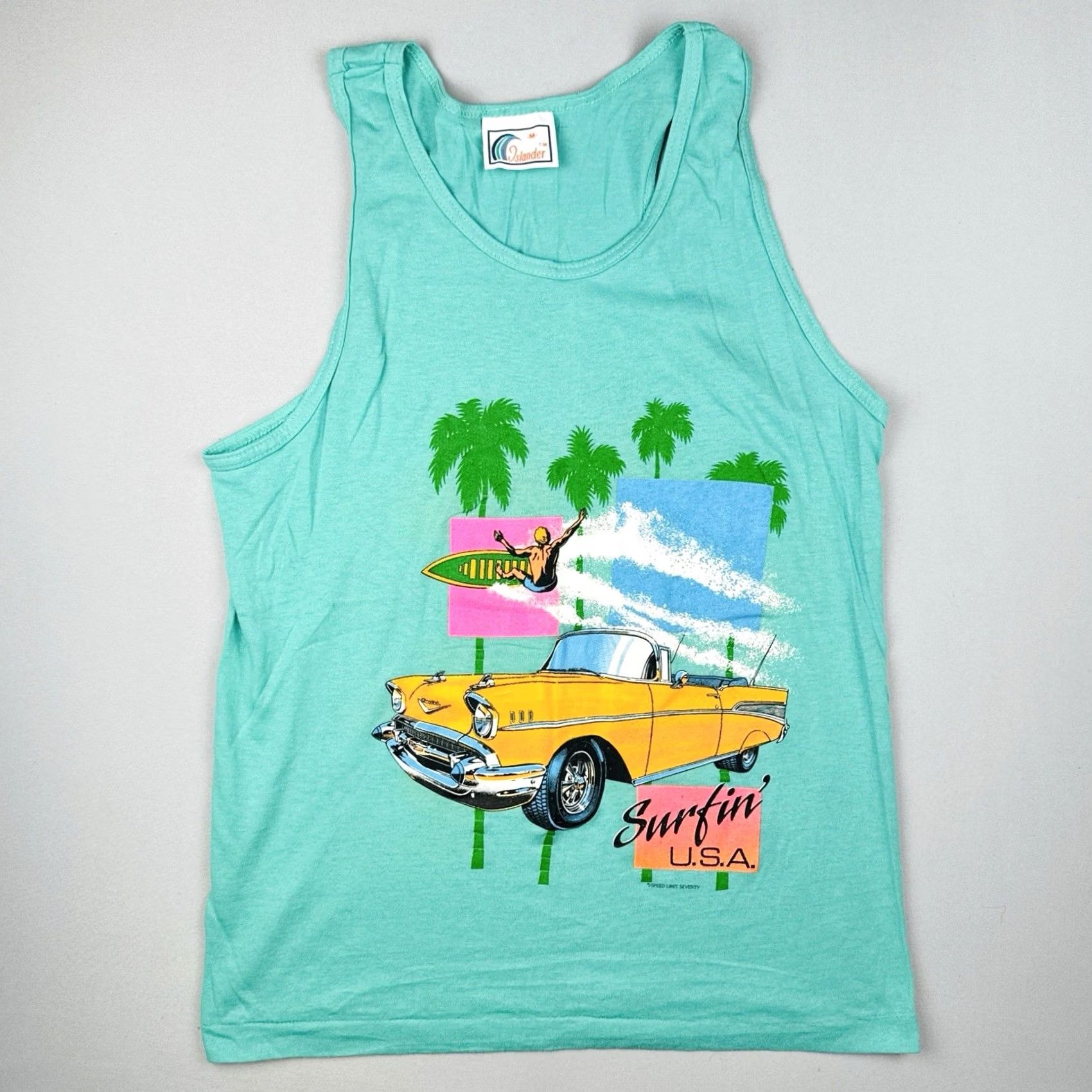 Vintage VINTAGE Islander Surf Tank Top T-Shirt Sleeveless Beach Miami 80s Green M Men Size US M / EU 48-50 / 2 - 2 Thumbnail