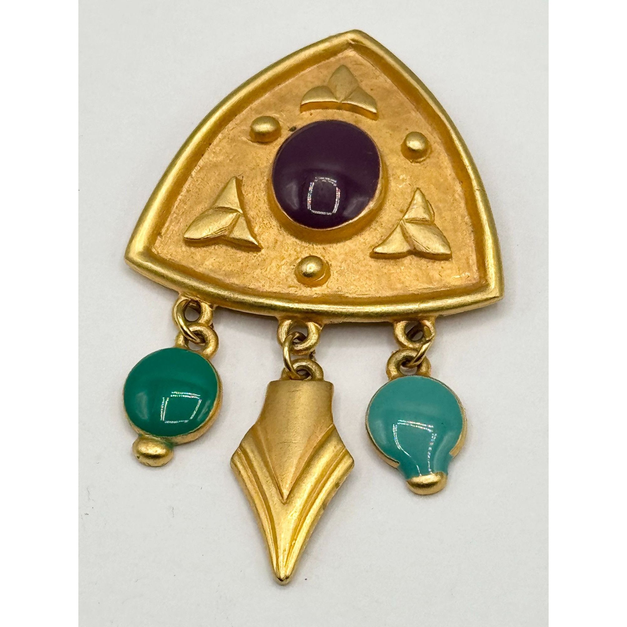 Vintage Vintage enamel gold charm brooch pin Size ONE SIZE - 3 Thumbnail