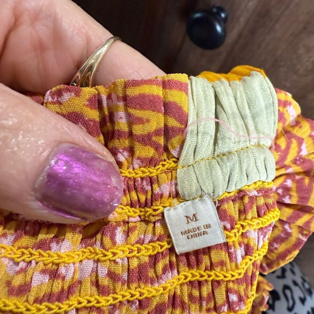 Scotch & Soda Scotch & Soda Gold Smocked Peplum Tank Top Size M / US 6-8 / IT 42-44 - 7 Thumbnail