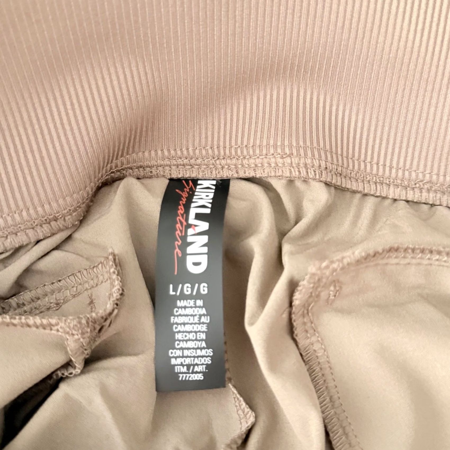 Vintage Womens Ankle Pant Beige 4-Way Stretch Ribbed Waistband Pull On 34 in Waist Tapered Leg Pocket Quick Dry Casual Travel Workwear Linen? Size 36" / US 14 / IT 50 - 5 Thumbnail