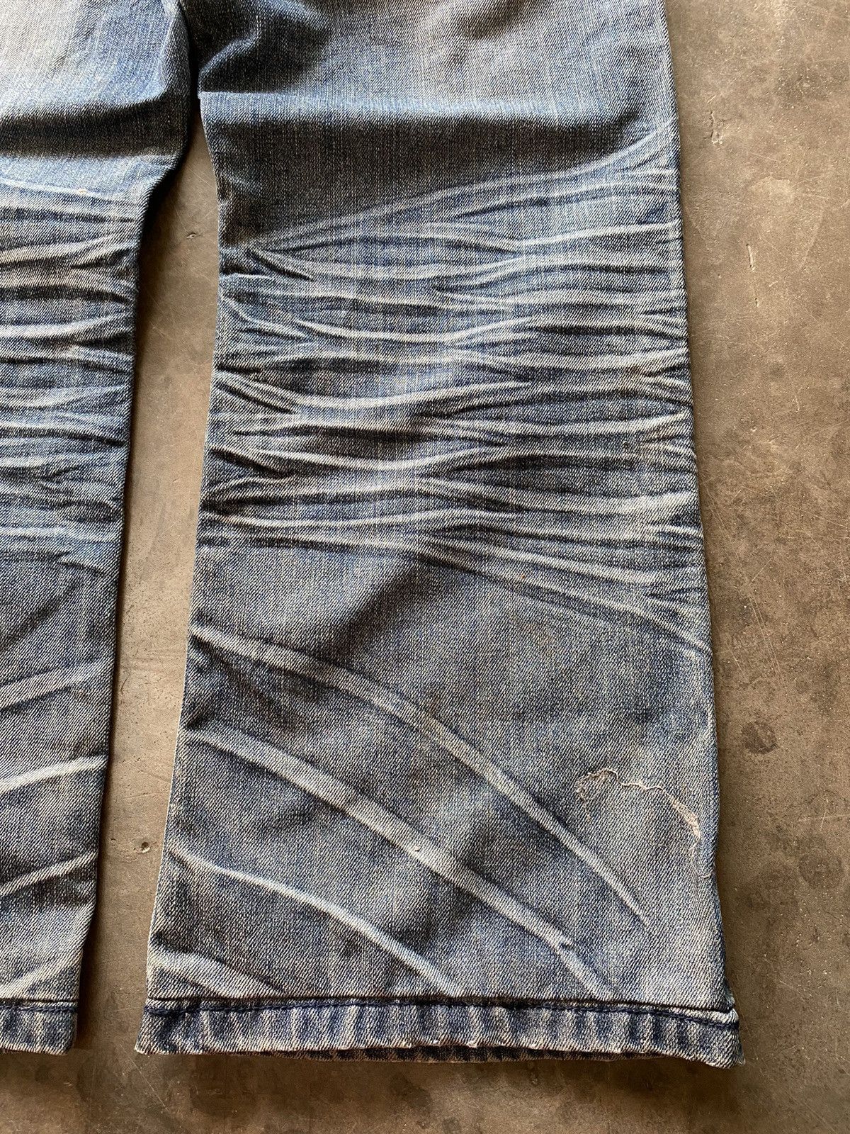 Hysteric Glamour × Japanese Brand × Tornado Mart Baggy Jeans Japanese Smash Wash Blue Distressed Denim Size US 34 / EU 50 - 5 Thumbnail