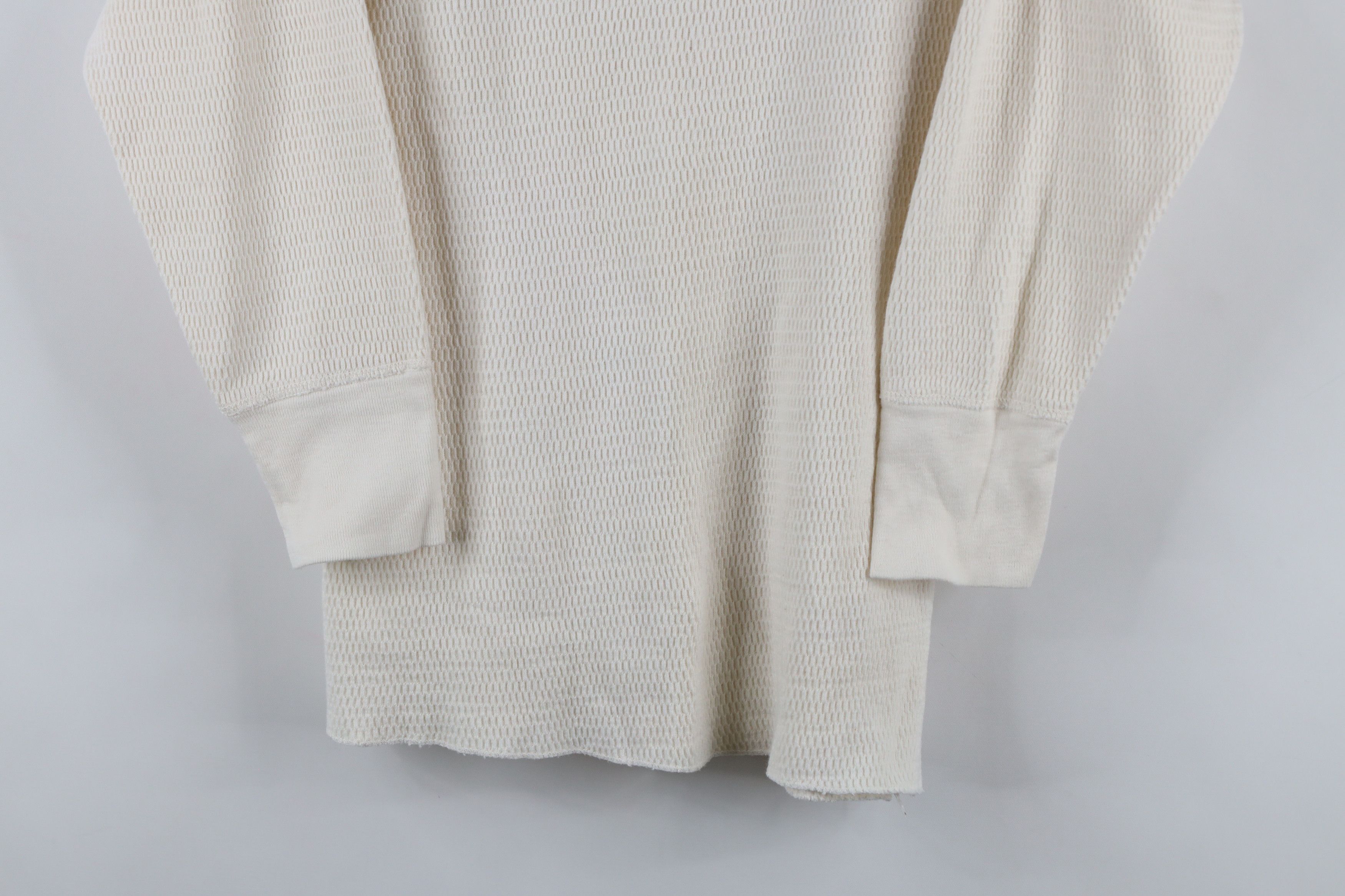 Vintage Vintage 70s Streetwear Thermal Waffle Knit T-Shirt Cream USA Size US M / EU 48-50 / 2 - 3 Thumbnail