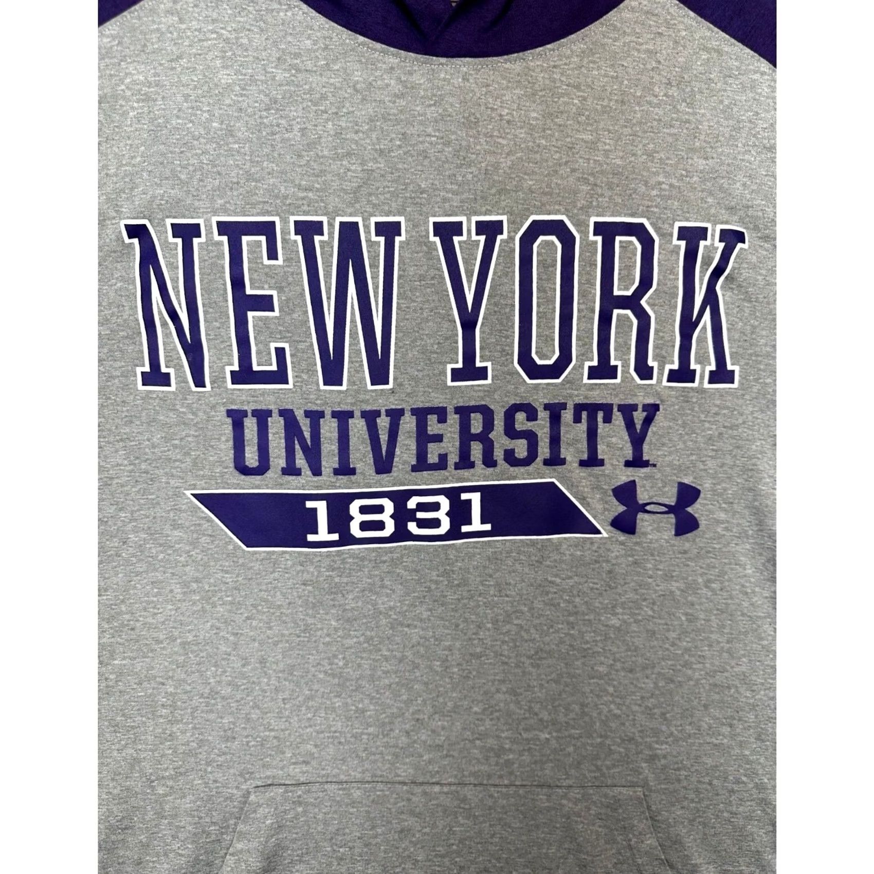 Under Armour VINTAGE New York University Under Armour Shirt Mens Medium Grey Heatgear Hoodie Pullover Size US M / EU 48-50 / 2 - 6 Thumbnail