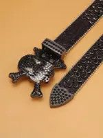 Hypebeast Belts Rhinestone Skull Halloween Belt Size ONE SIZE - 2 Thumbnail