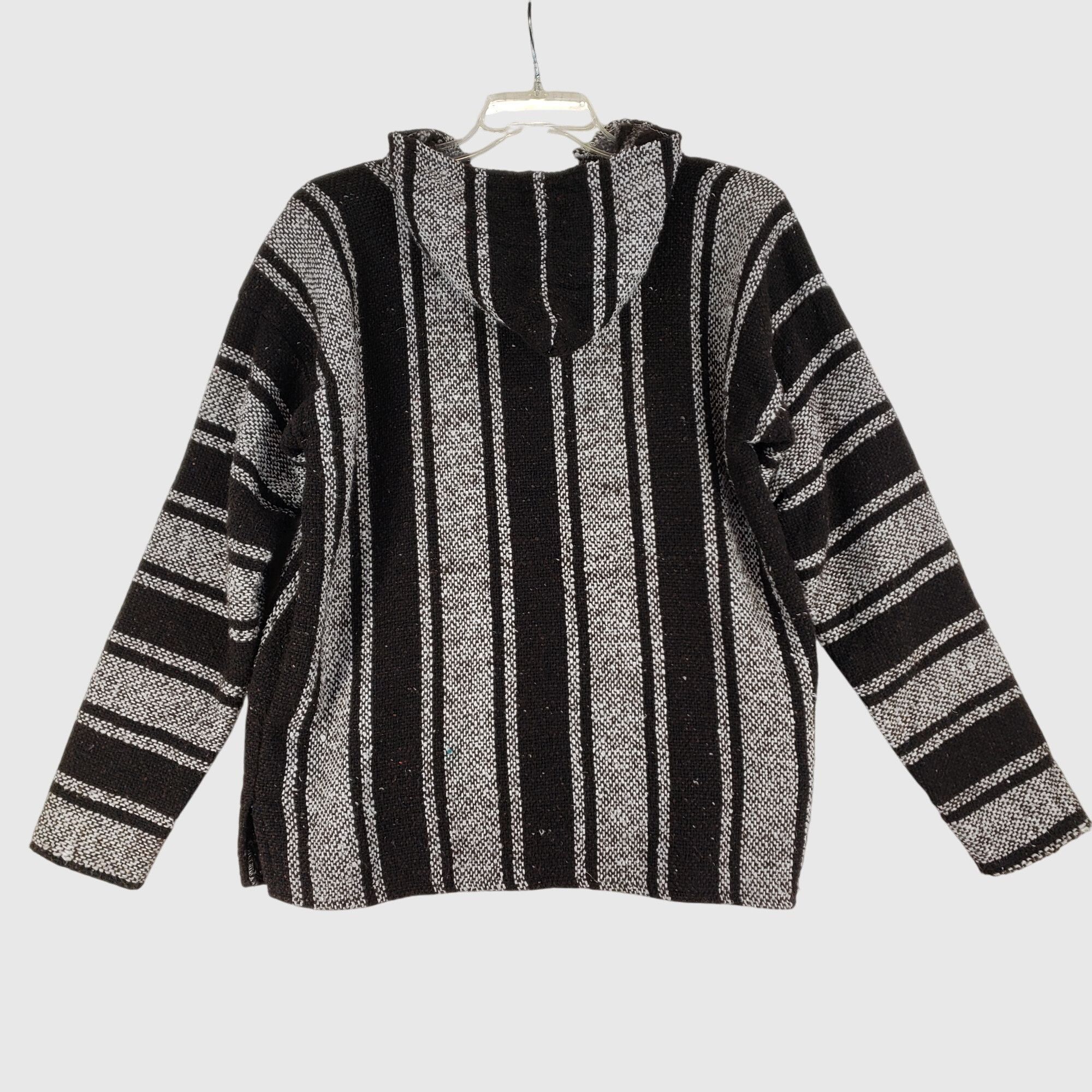 Other Mexican Poncho Baja Hoodie Surfer Pullover BLACK & WHITE L Size US L / EU 52-54 / 3 - 2 Thumbnail
