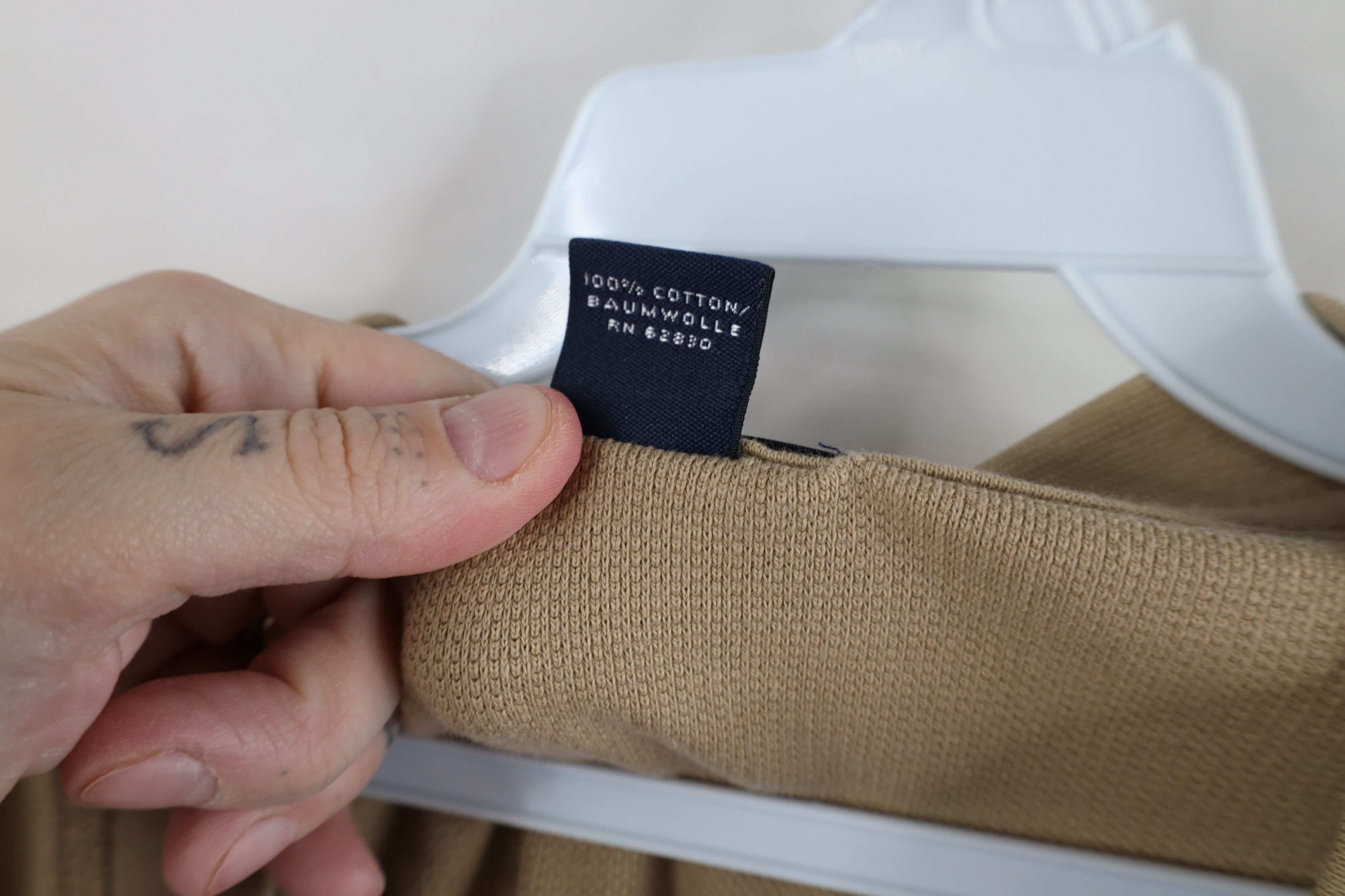 Lands' End × Vintage Vintage 90s Lands End Waffle Knit Sweater Vest Beige Cotton Size US XL / EU 56 / 4 - 5 Thumbnail