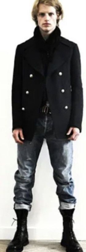 Balmain Balmain Navy Pea Coat Size US L / EU 52-54 / 3 - 2 Thumbnail
