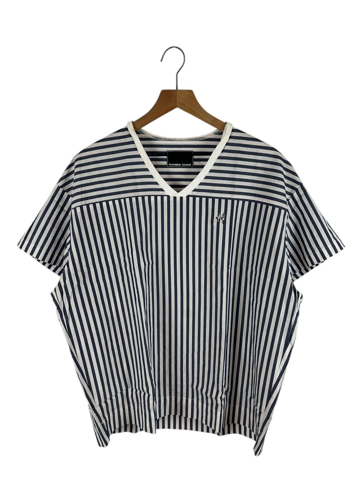 Number (N)ine Number Nine V Neck Stripe T-Shirt Size US M / EU 48-50 / 2 - 1 Thumbnail