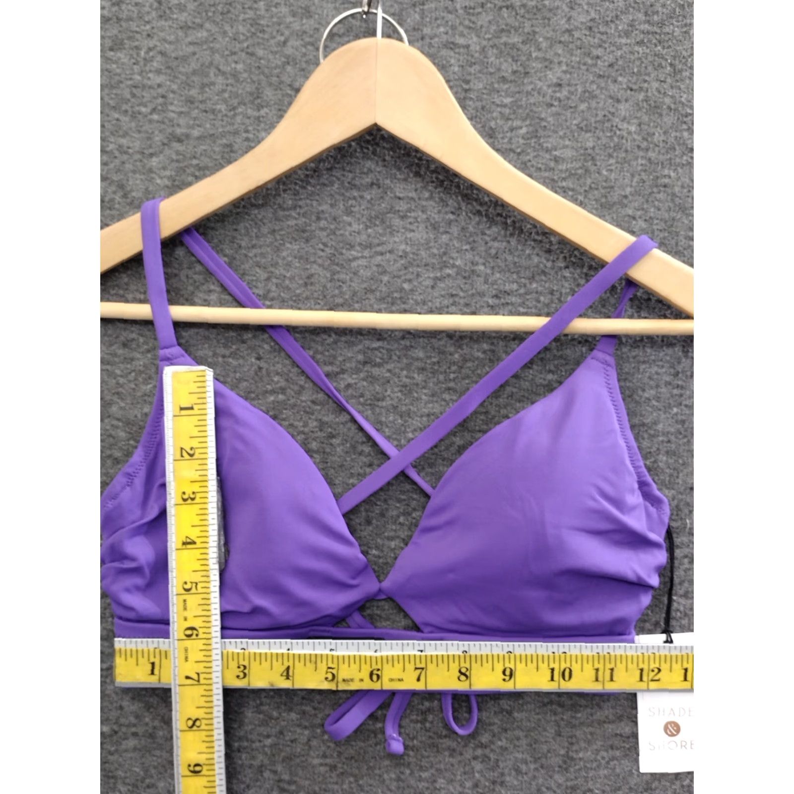 Vintage Shade & Shore Purple Keyhole Spaghetti Bikini Swim Top Padded Size 36B Women Size XS / US 0-2 / IT 36-38 - 4 Thumbnail