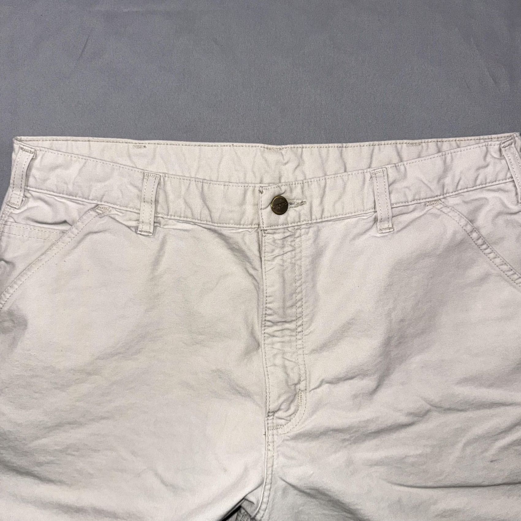 Carhartt Carhartt Shorts Mens 42 White Canvas Relaxed Fit Cargo Workwear Utility Pockets Size US 42 / EU 58 - 5 Thumbnail
