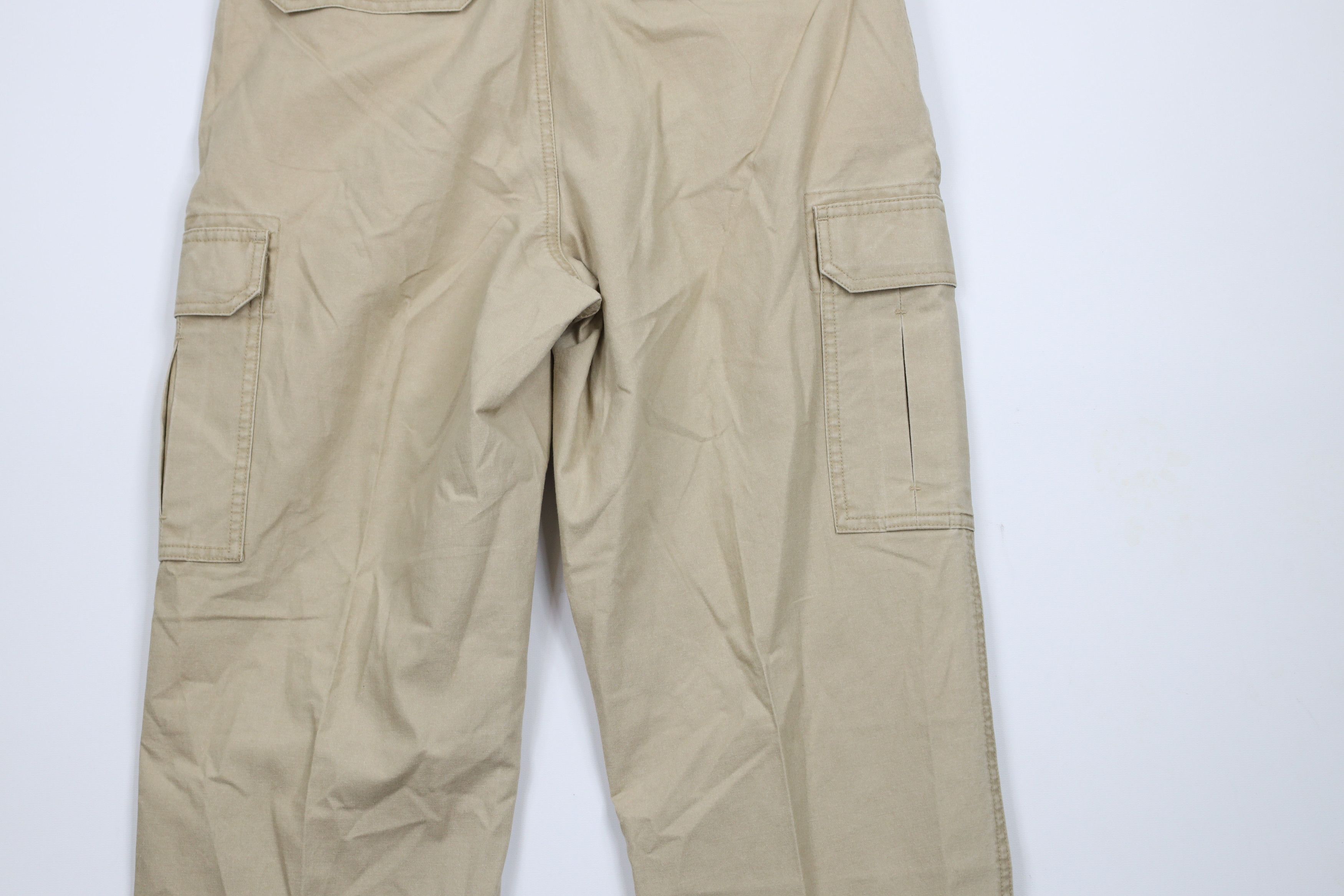 L.L. Bean × Vintage Vintage 90s LL Bean Stonewash Straight Leg Cargo Pants Beige Size US 31 - 10 Thumbnail