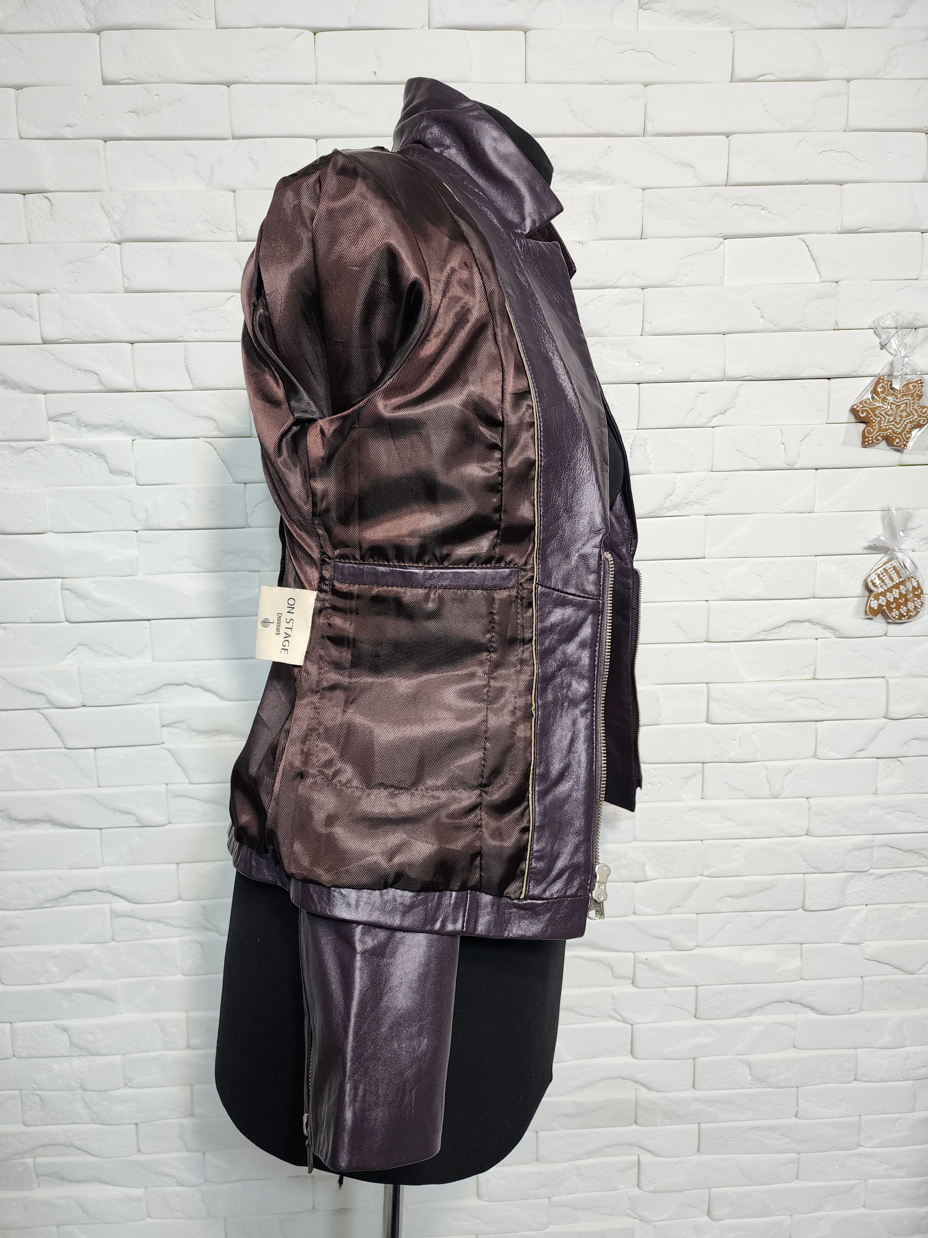 Other Purple Leather Jacket: Women's Vintage Styled Jacket Size M / US 6-8 / IT 42-44 - 10 Thumbnail