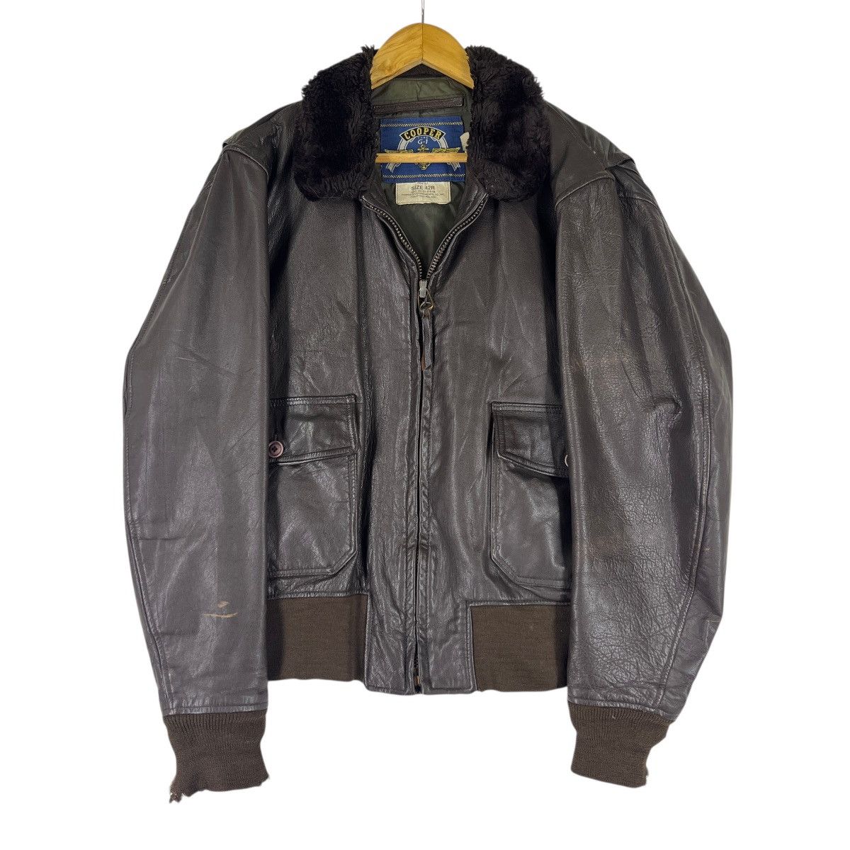 Cooper 🔥 Vintage Cooper G-1 Usn Leather Jacket Size 42R Size US L / EU 52-54 / 3 - 3 Thumbnail