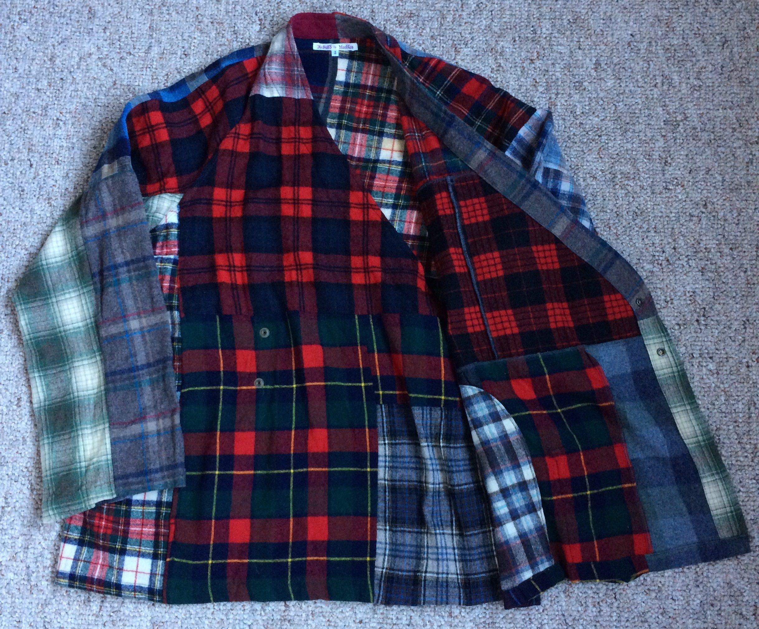 Needles Rebuild by Needles Patchwork Plaid Wool Coat Jacket Size US M / EU 48-50 / 2 - 4 Thumbnail
