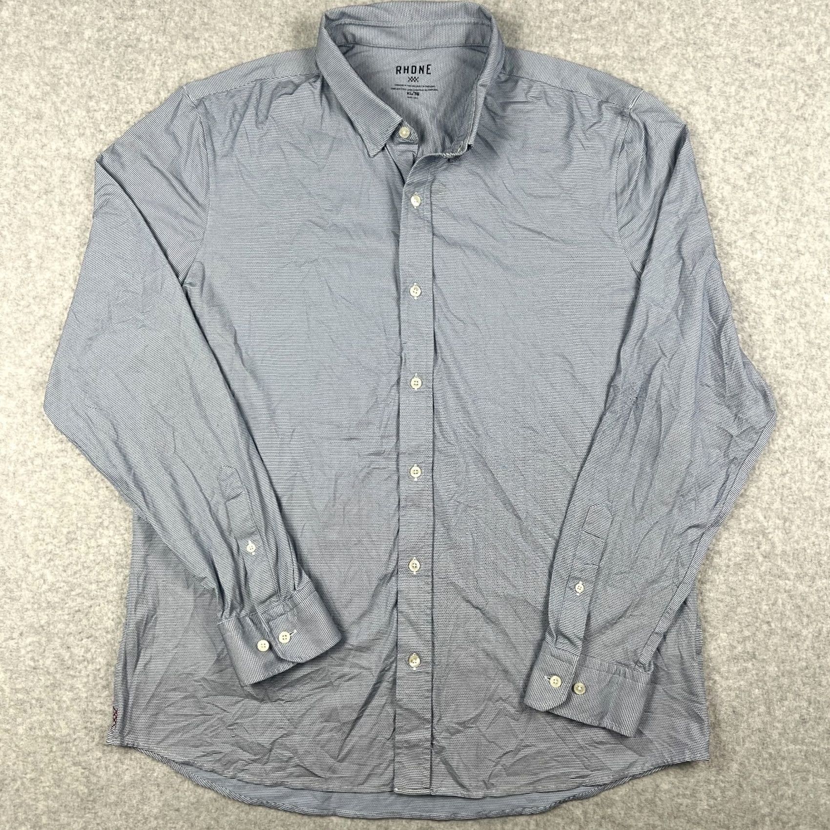 Rhone Rhone Commuter Shirt Stretch Long Sleeve Button XL Mens Blue Performance Shirt Size US XL / EU 56 / 4 - 2 Thumbnail