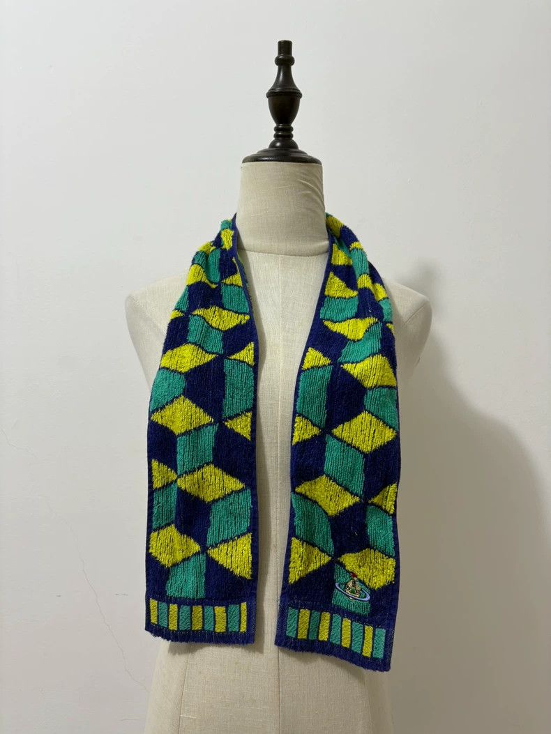 Vivienne Westwood Vivienne Westwood Saturn blue and green diamond towels Size ONE SIZE - 1 Thumbnail