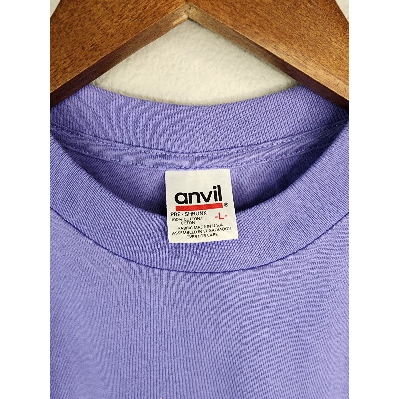 Anvil Vintage Pennsylvania Quilt Shirt Tee Pastel Purple 90s L Size US L / EU 52-54 / 3 - 3 Thumbnail