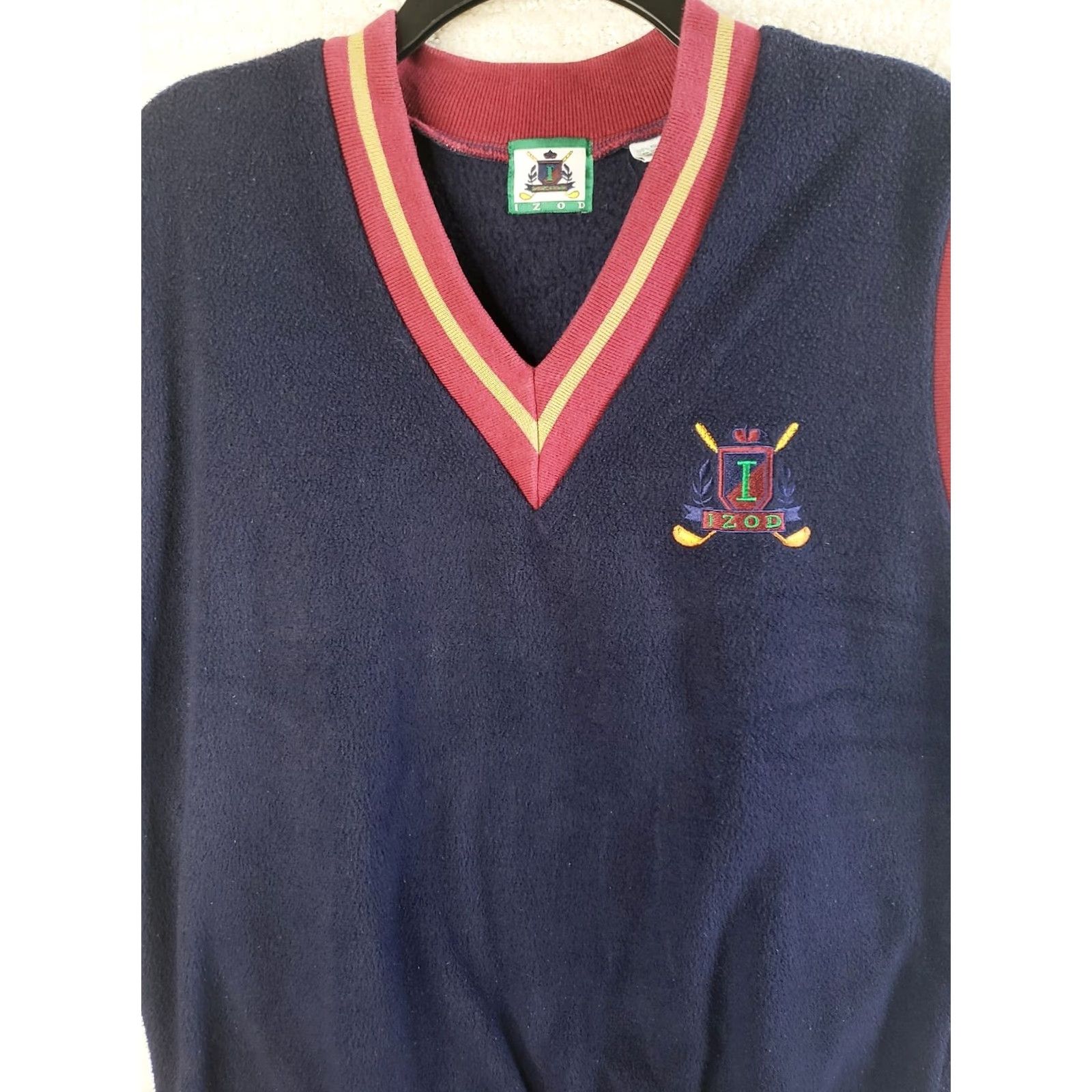 Izod VINTAGE IZOD Vest Shirt Men M Navy Blue w Red Trim 100% Polyester Golf Vest Size US M / EU 48-50 / 2 - 3 Thumbnail