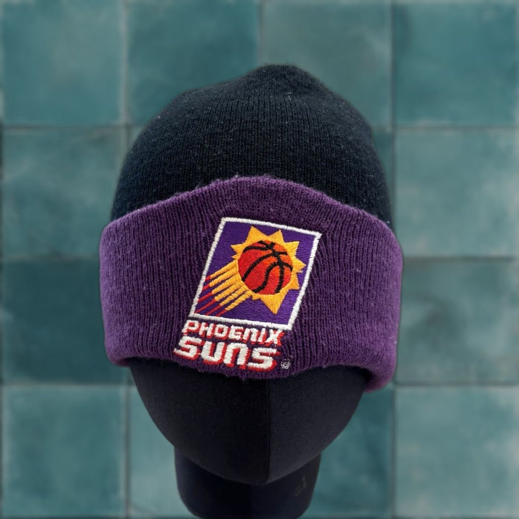 NBA VINTAGE NBA Phoenix Suns Beanie Hat OS Acrylic Knit Basketball One Size Men Black Purple Basketball logo Size ONE SIZE - 1 Thumbnail
