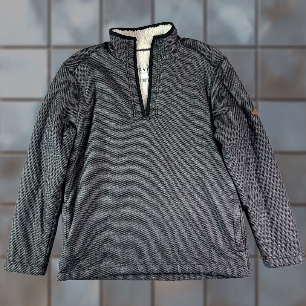 Orvis Orvis Mens Medium Gray Pullover Sweater 1/4 Zip Sherpa Lined Long Sleeve Size US M / EU 48-50 / 2 - 1 Thumbnail